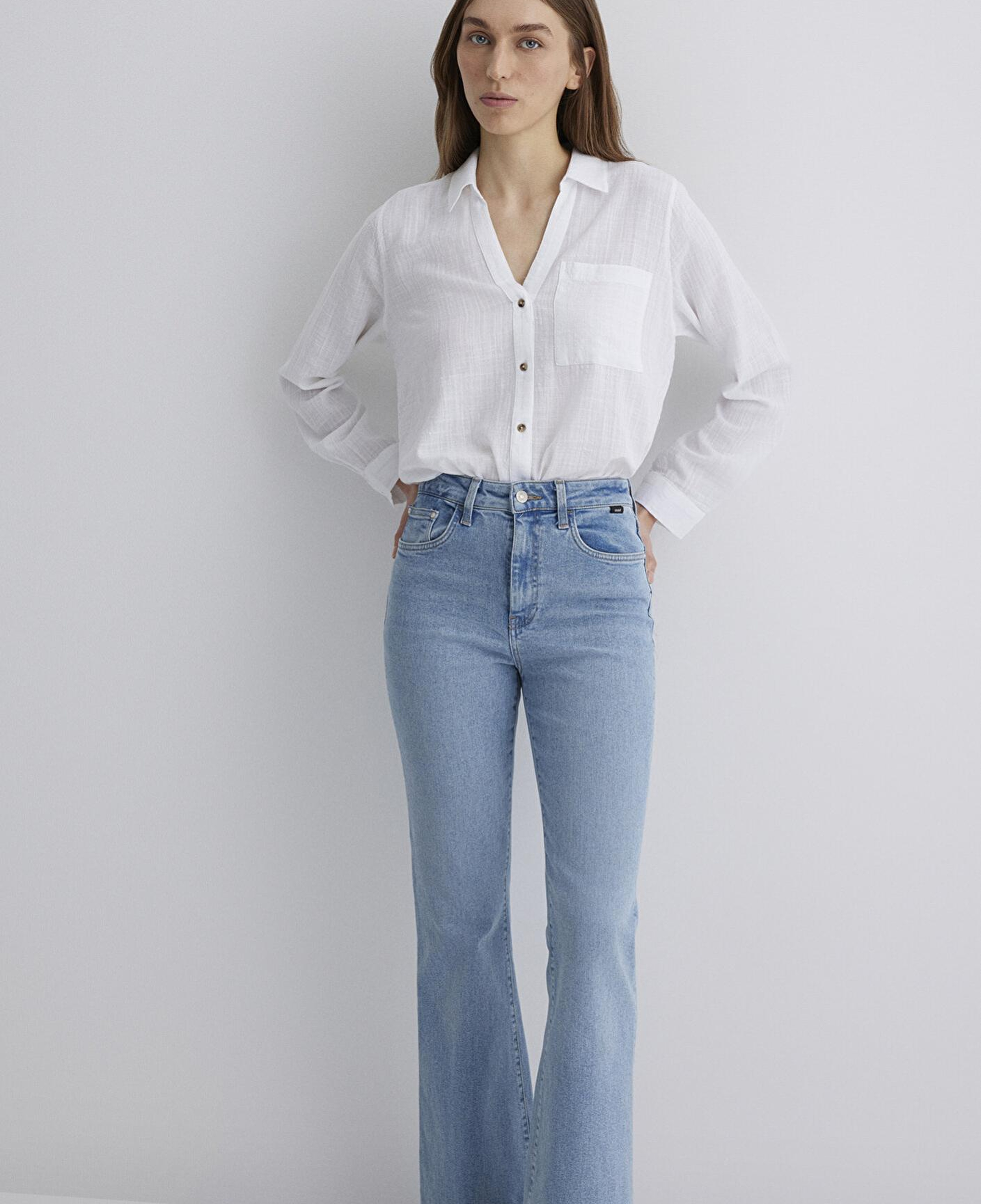 Mavi Beyaz Gömlek Loose Fit / Bol Rahat Kesim 1211114-620