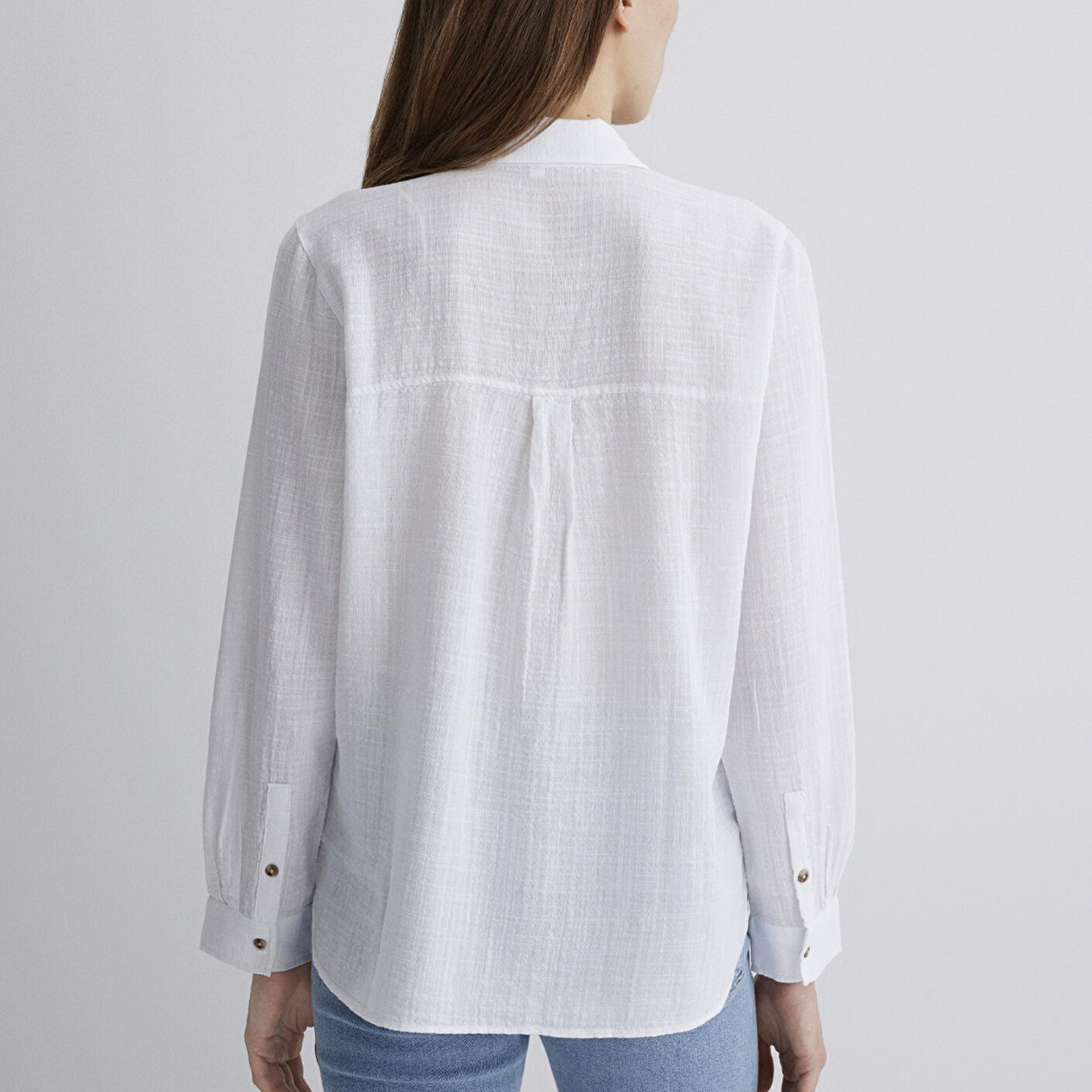 Mavi Beyaz Gömlek Loose Fit / Bol Rahat Kesim 1211114-620