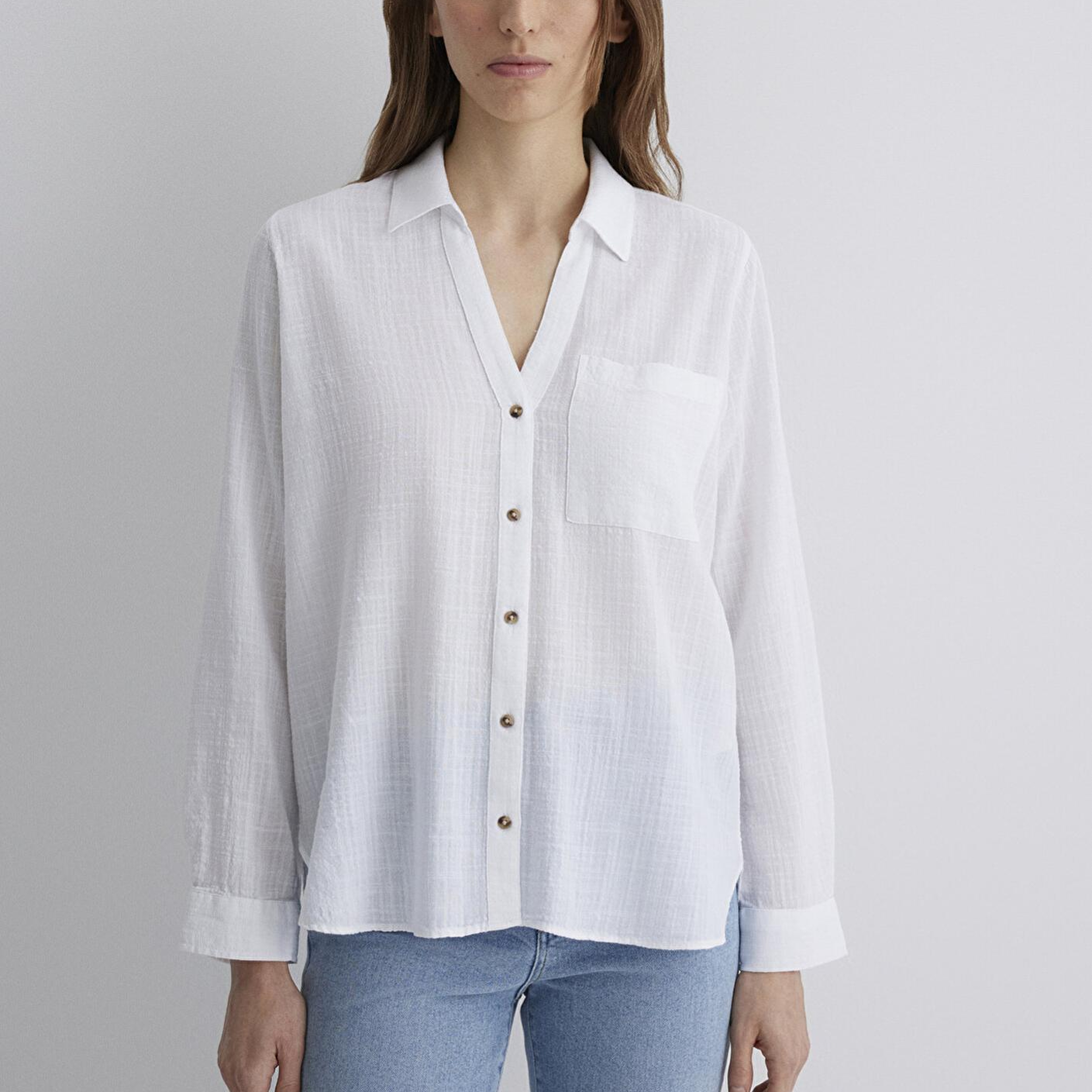 Mavi Beyaz Gömlek Loose Fit / Bol Rahat Kesim 1211114-620