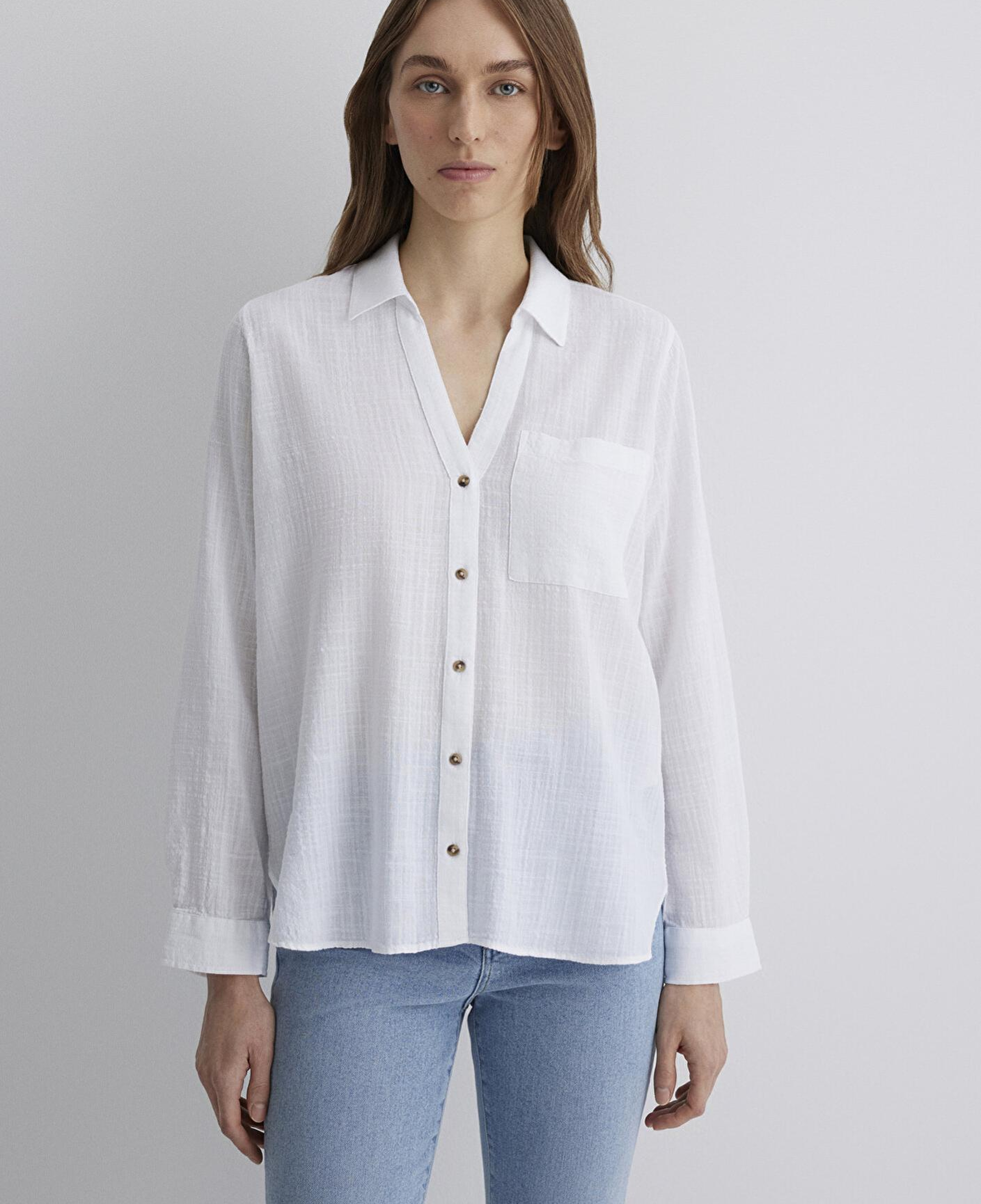 Mavi Beyaz Gömlek Loose Fit / Bol Rahat Kesim 1211114-620