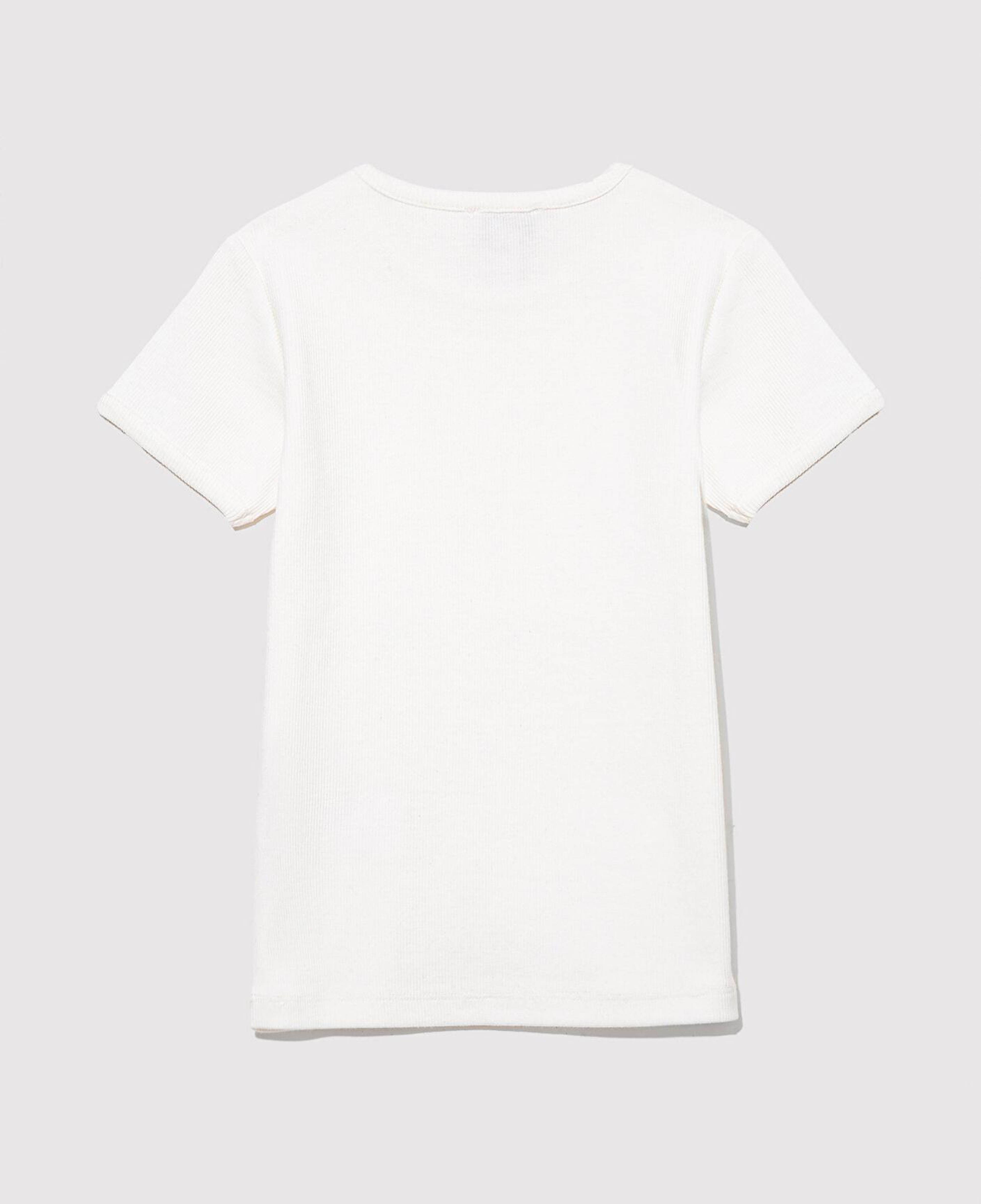 Mavi Fitilli Ekru Basic Tişört Fitted / Vücuda Oturan Kesim 7610260-70057