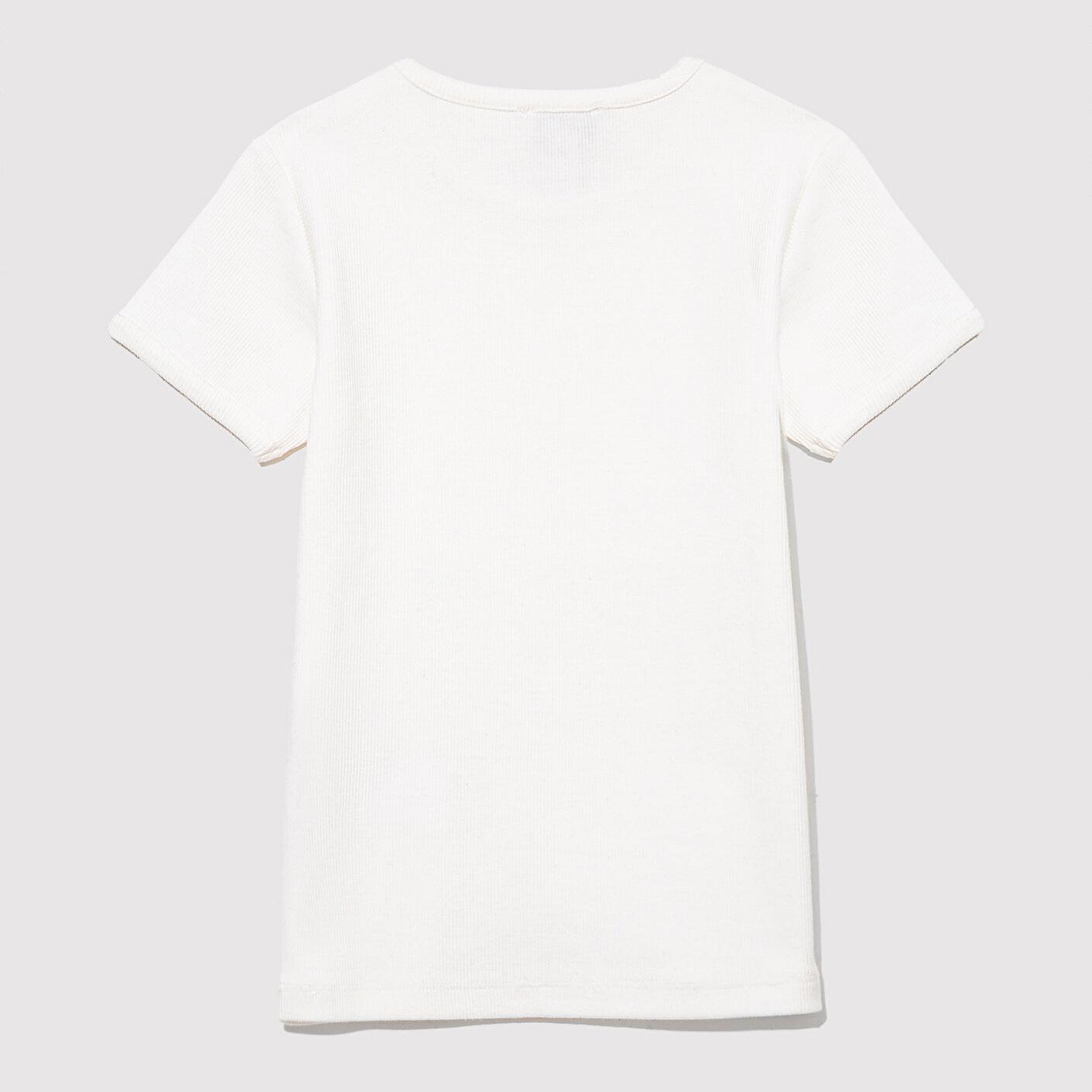 Mavi Fitilli Ekru Basic Tişört Fitted / Vücuda Oturan Kesim 7610260-70057