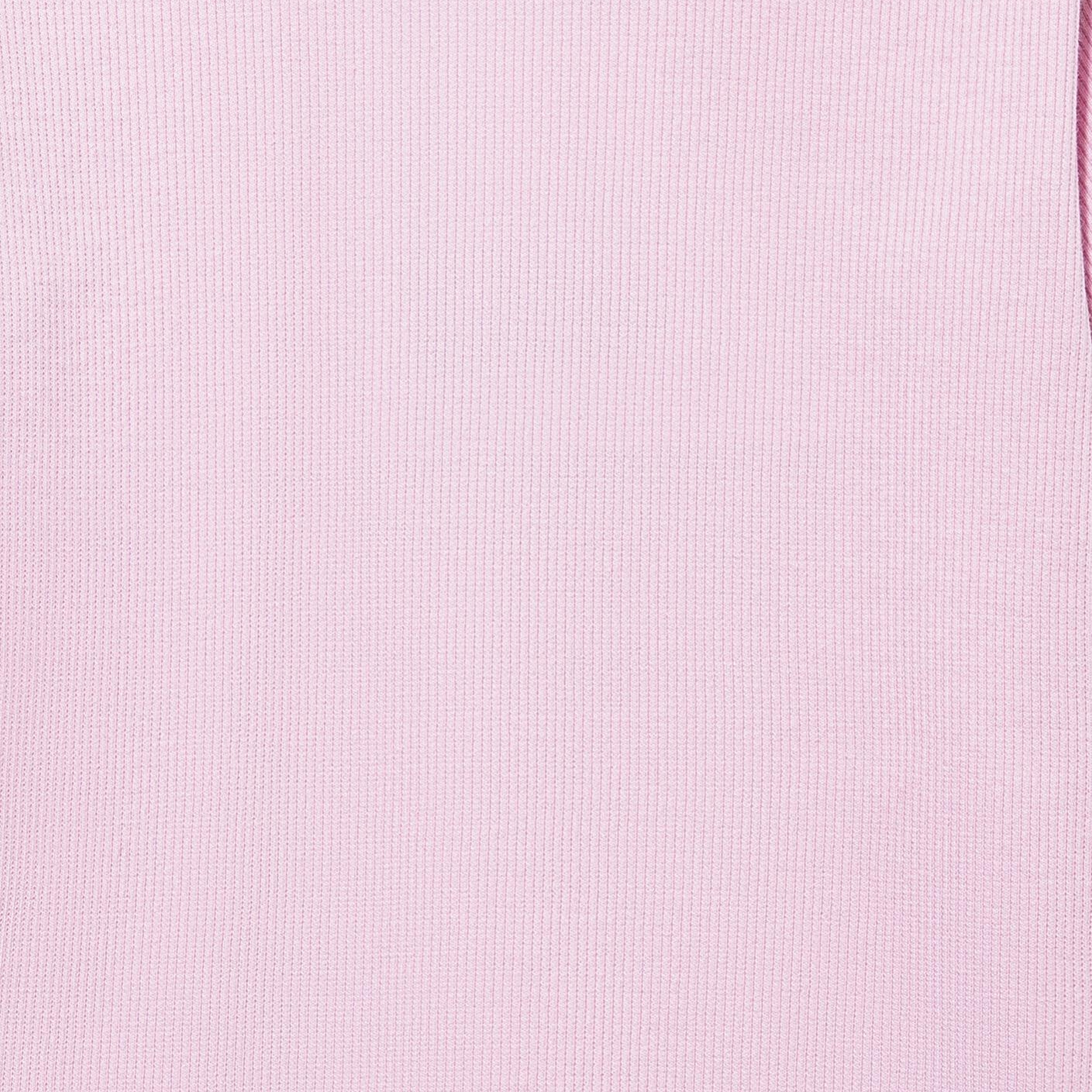 Mavi Fitilli Pembe Basic Tişört Fitted / Vücuda Oturan Kesim 7610260-86953