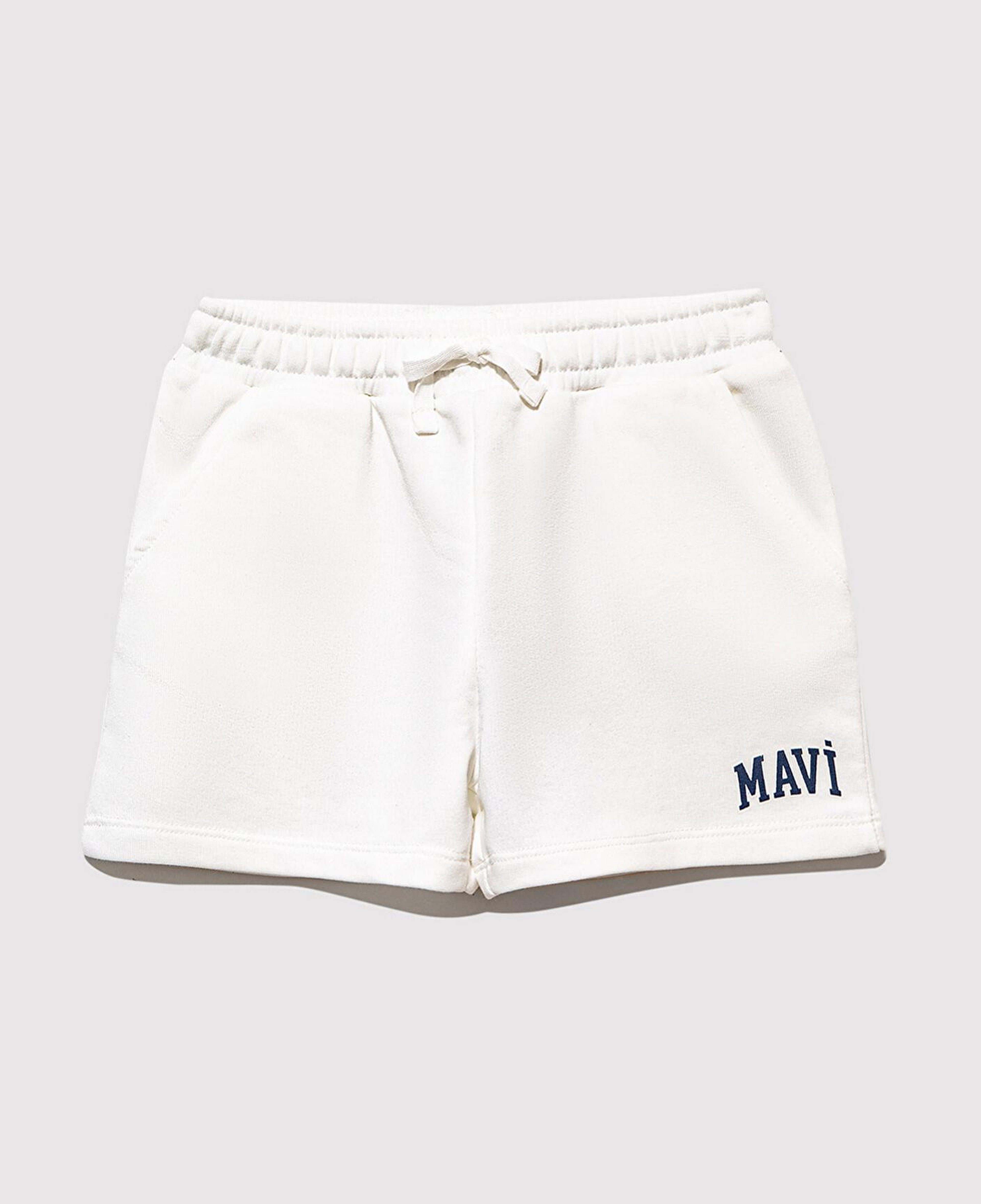 Mavi Mavi Logo Baskılı Ekru Şort 7410002-70057