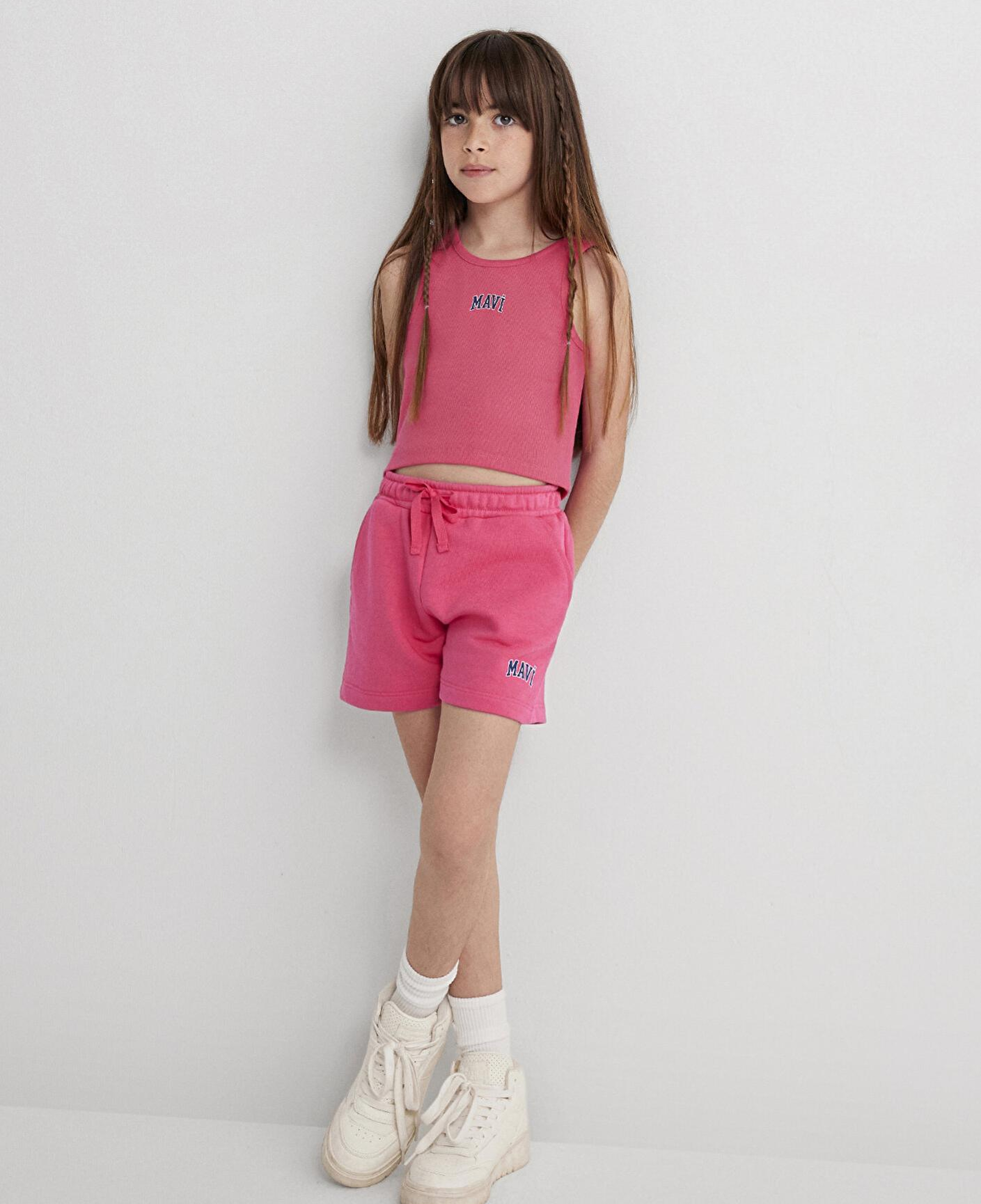 Mavi Mavi Logo Baskılı Pembe Şort 7410002-71111