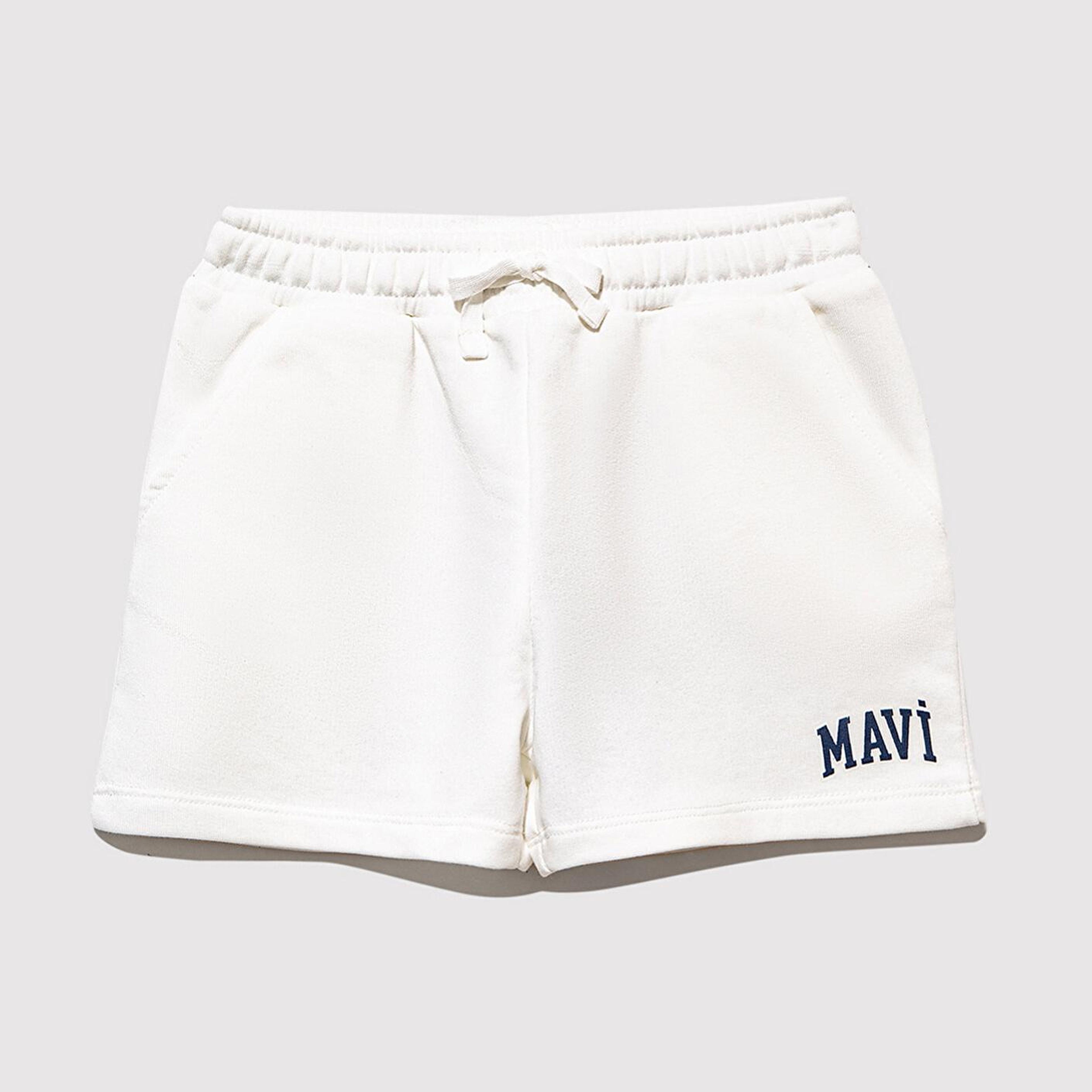 Mavi Mavi Logo Baskılı Ekru Şort 7410002-70057