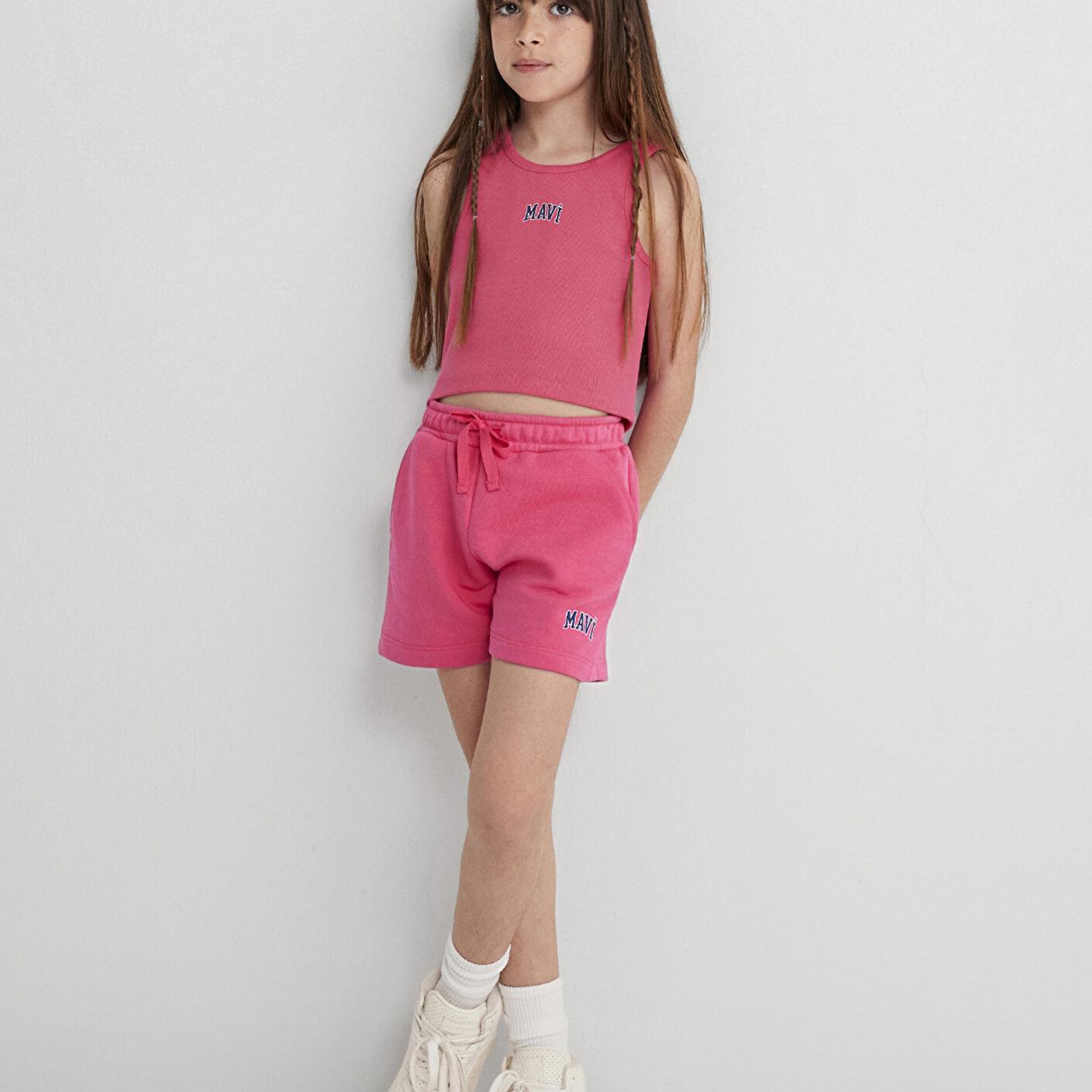 Mavi Mavi Logo Baskılı Pembe Şort 7410002-71111