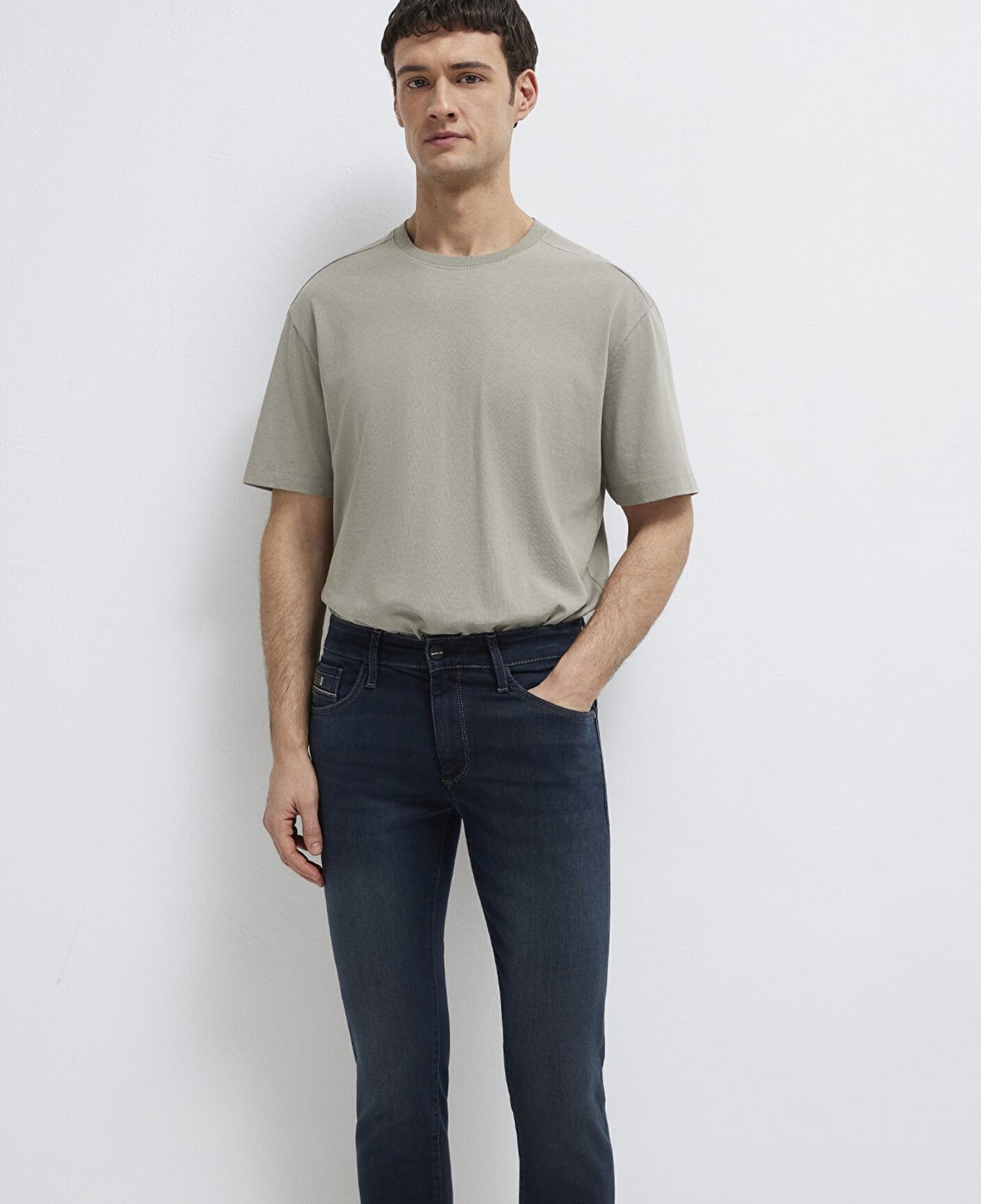 Mavi Gri Basic Tişört Loose Fit / Bol Rahat Kesim 0613466-70352