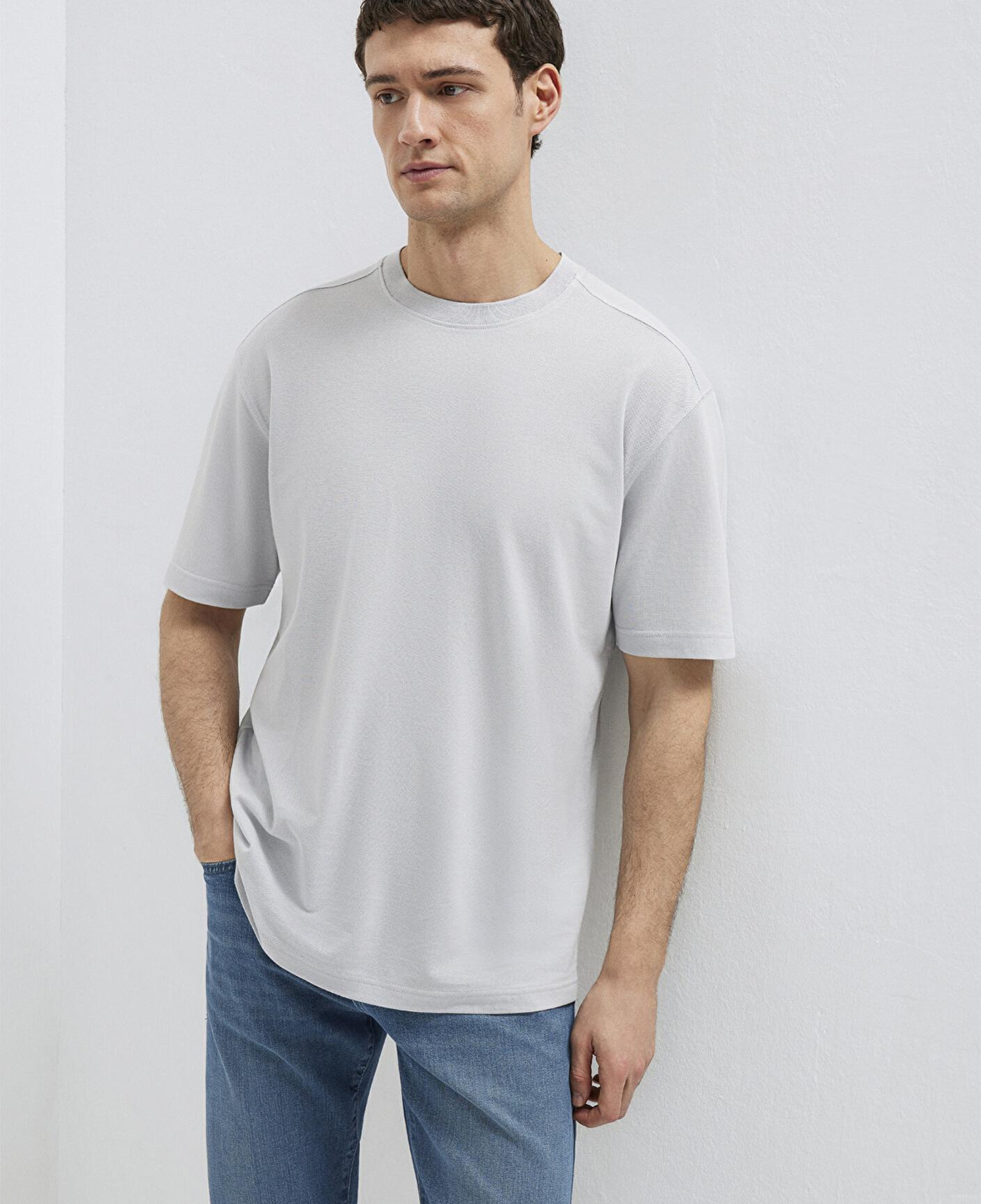 Mavi Soft-Premium Açık Mavi (TENCEL™) Liyosel Karışımlı Tişört Loose Fit / Bol Rahat Kesim 0613468-70802