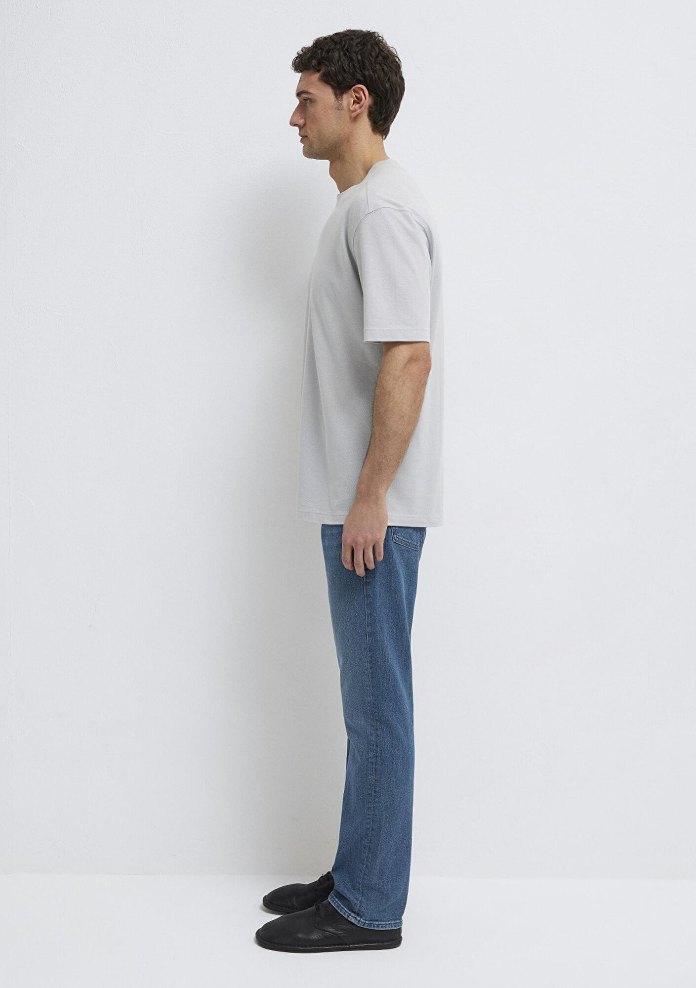 Mavi Soft-Premium Açık Mavi (TENCEL™) Liyosel Karışımlı Tişört Loose Fit / Bol Rahat Kesim 0613468-70802