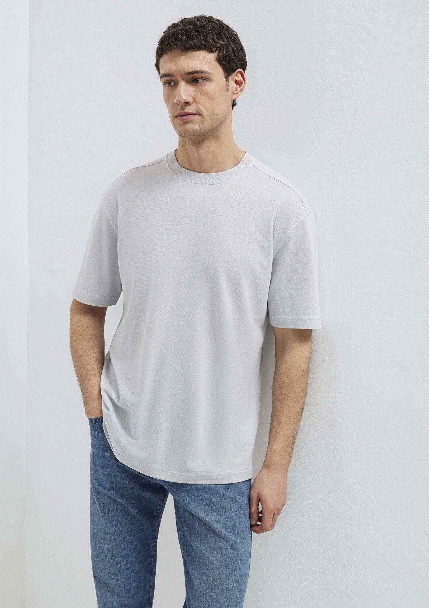 Mavi Soft-Premium Açık Mavi (TENCEL™) Liyosel Karışımlı Tişört Loose Fit / Bol Rahat Kesim 0613468-70802