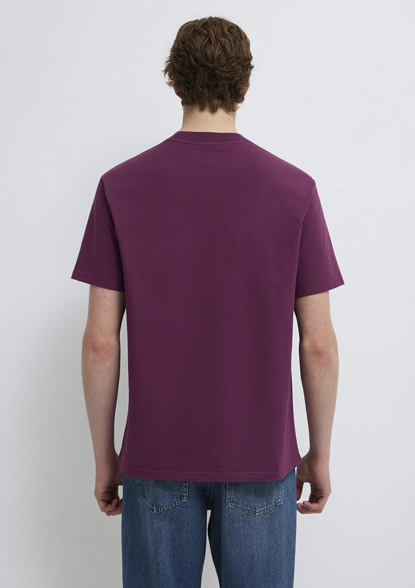 Mavi MJ Logo Detaylı Mor Tişört Loose Fit / Bol Rahat Kesim 0612885-70670