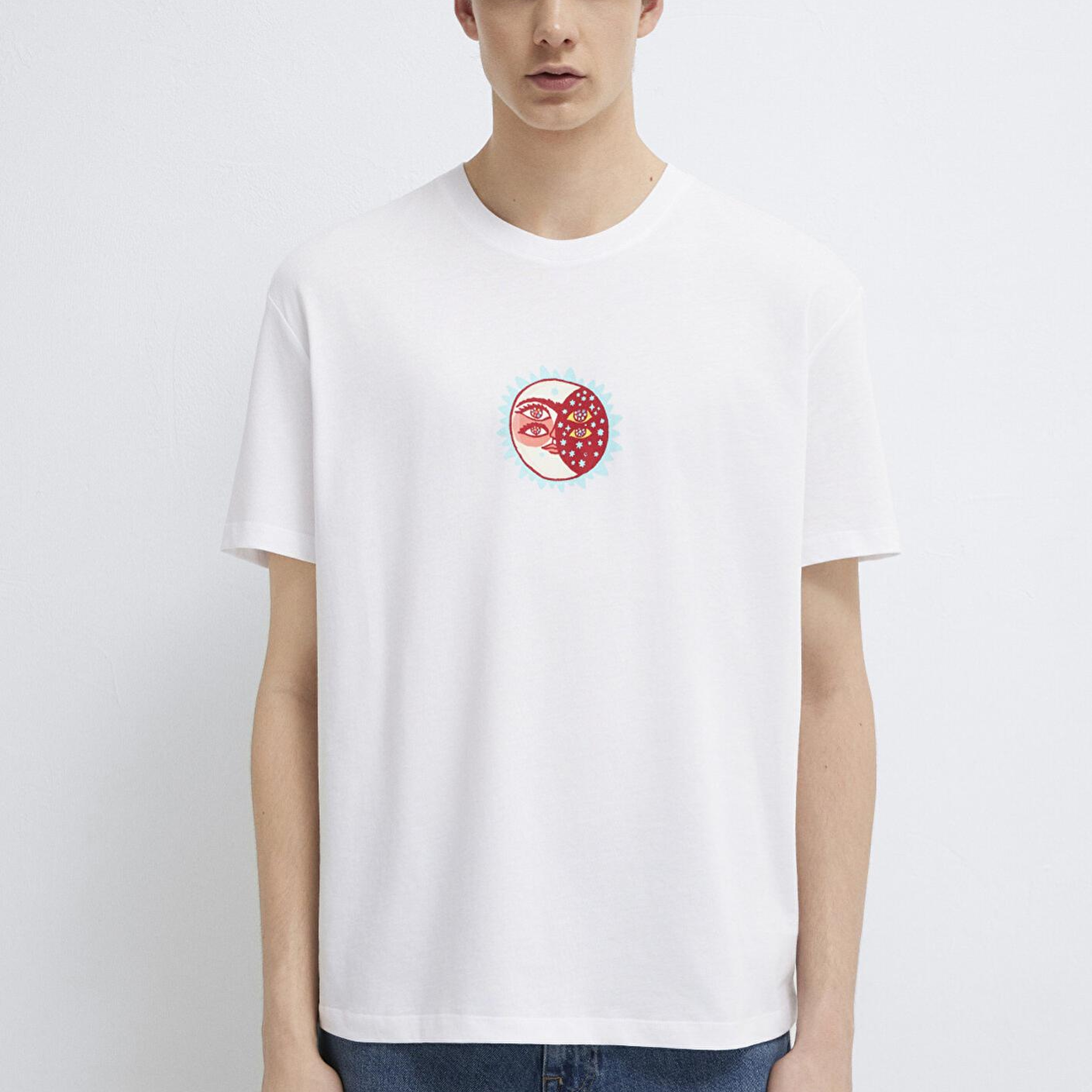 Mavi Ricardo Cavolo Lisanslı Baskılı Beyaz Tişört Relaxed Fit / Rahat Kesim 0613398-620