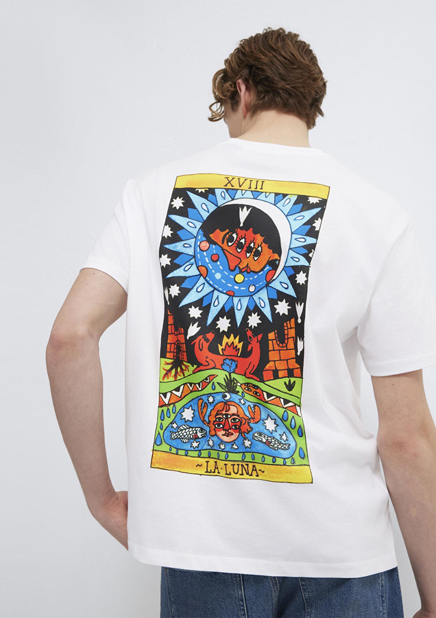 Mavi Ricardo Cavolo Lisanslı Baskılı Beyaz Tişört Relaxed Fit / Rahat Kesim 0613398-620