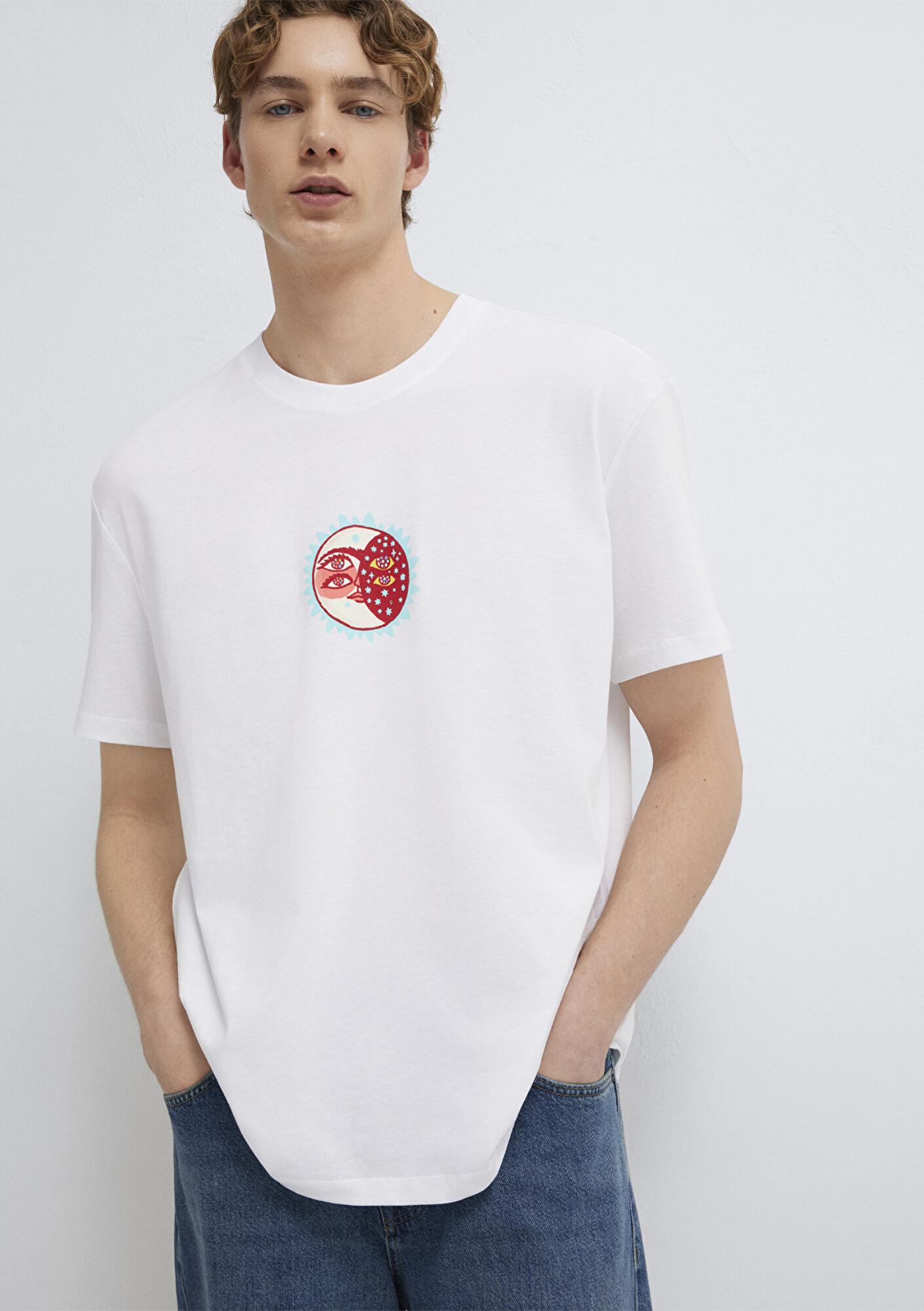 Mavi Ricardo Cavolo Lisanslı Baskılı Beyaz Tişört Relaxed Fit / Rahat Kesim 0613398-620