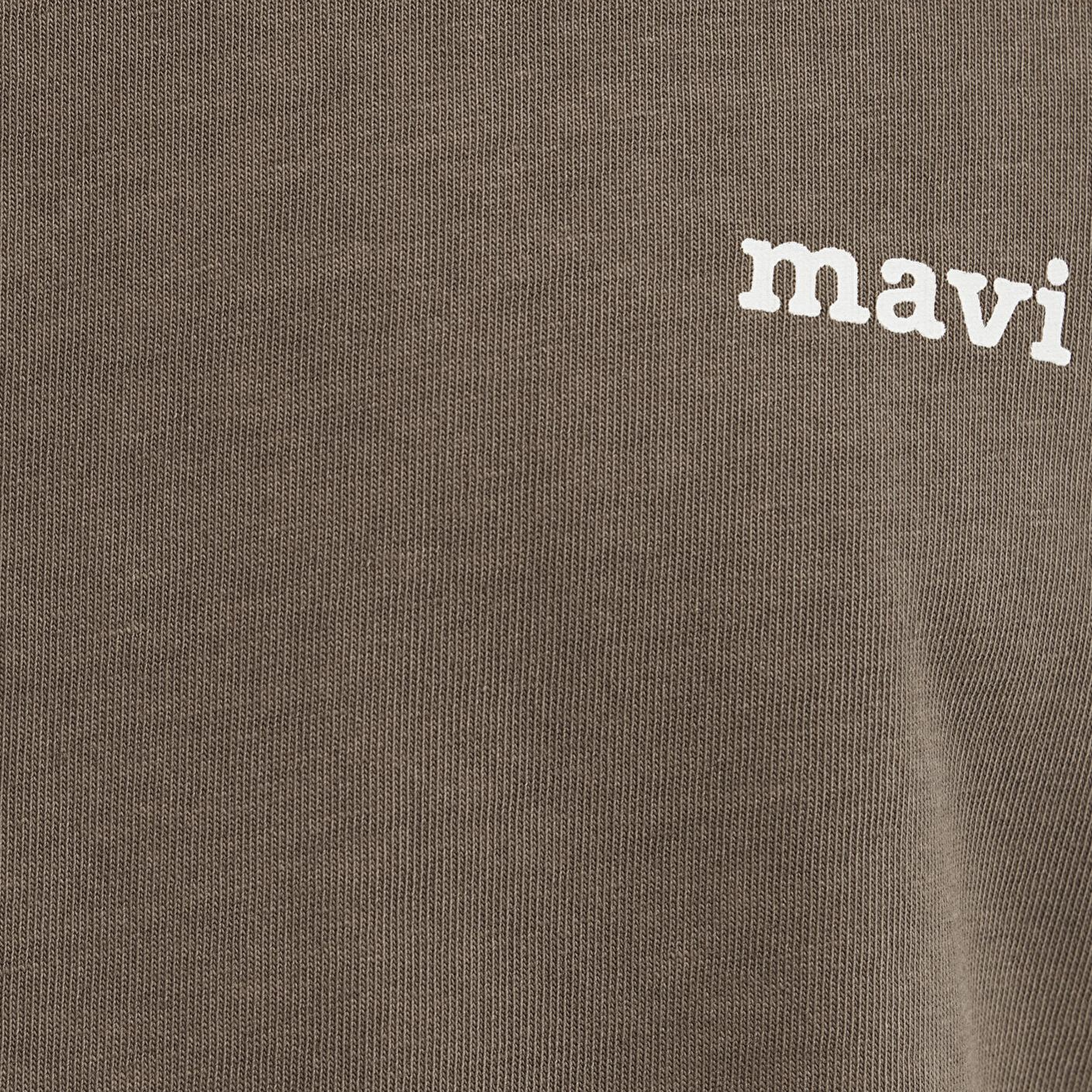 Mavi Mavi Logo Baskılı Kahverengi Tişört Loose Fit / Bol Rahat Kesim 0613346-70378