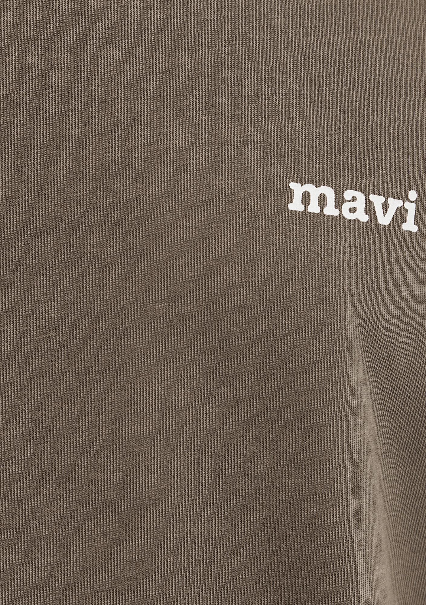 Mavi Mavi Logo Baskılı Kahverengi Tişört Loose Fit / Bol Rahat Kesim 0613346-70378