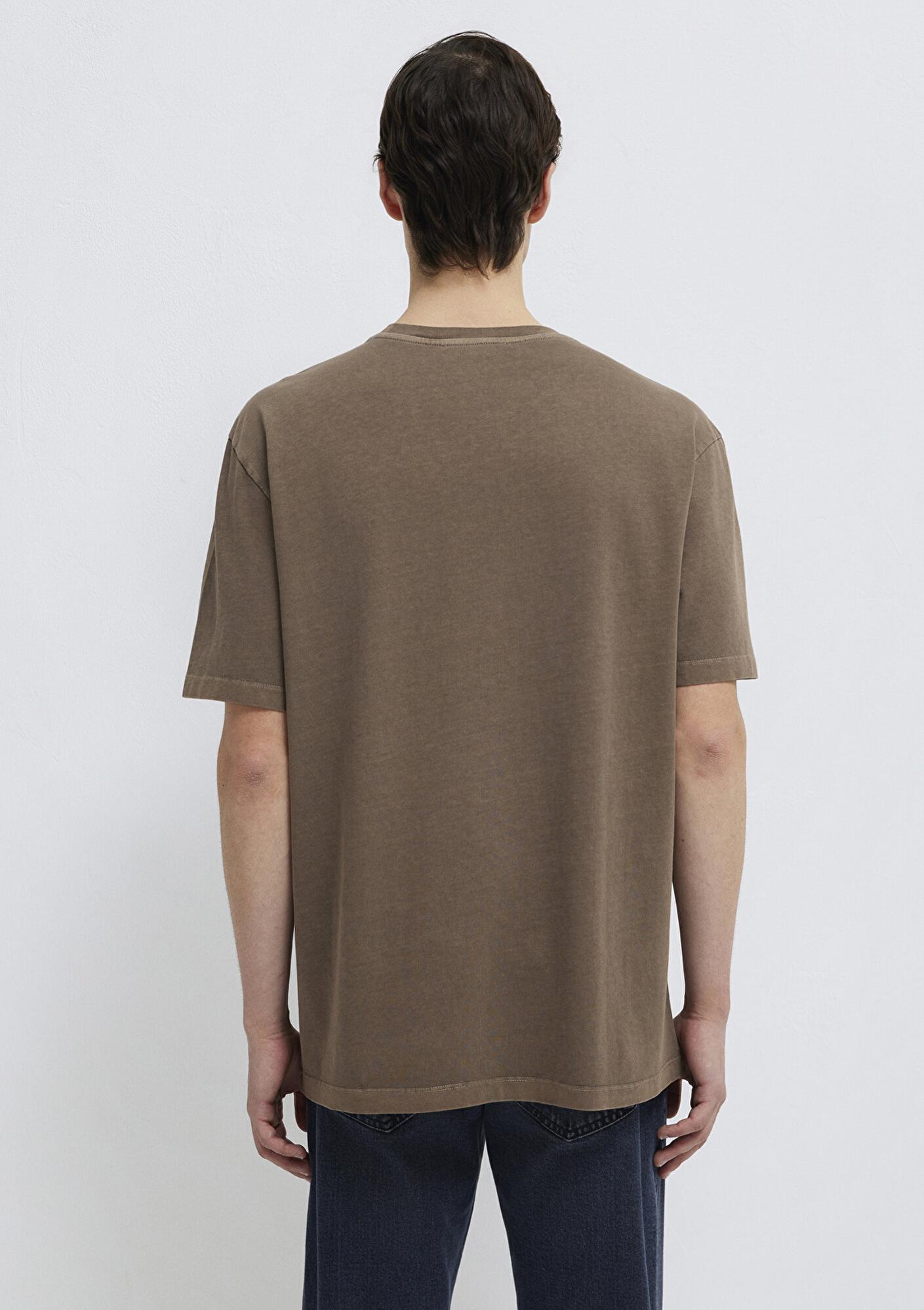 Mavi Mavi Logo Baskılı Kahverengi Tişört Loose Fit / Bol Rahat Kesim 0613346-70378