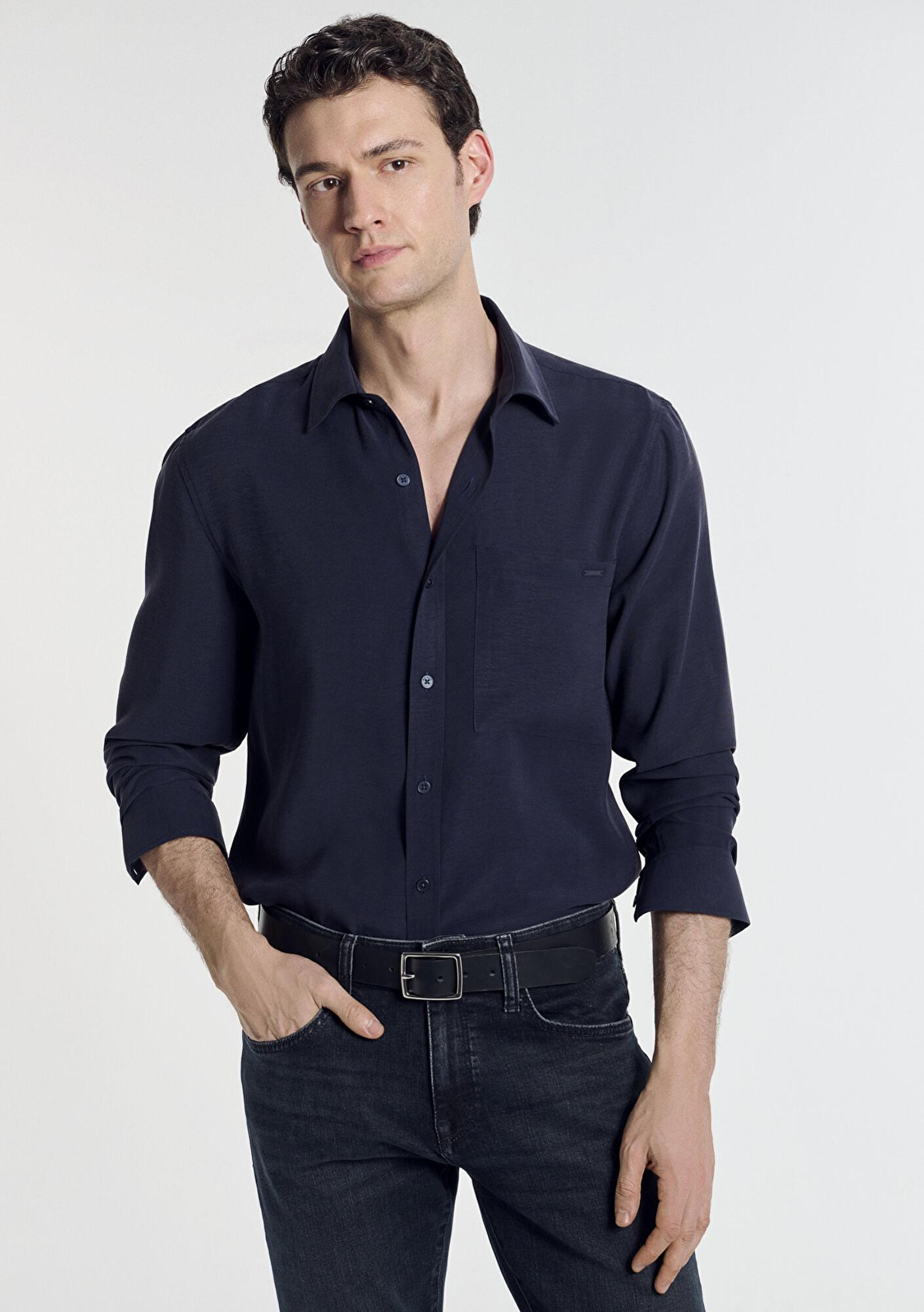 Mavi Soft Premium Lacivert Gömlek Regular Fit / Normal Kesim 0212010-86415