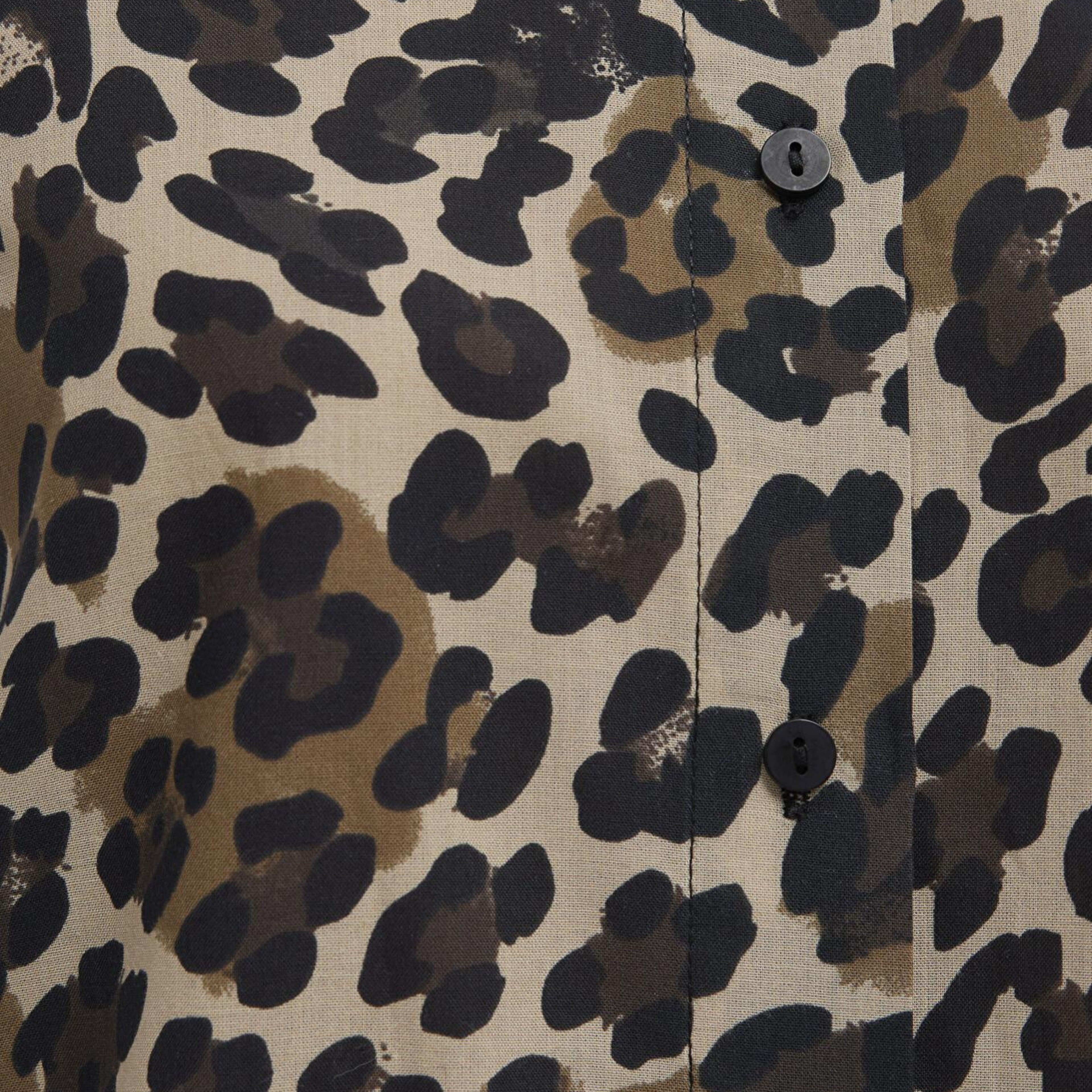 Mavi Leopar Baskılı Gömlek Loose Fit / Bol Rahat Kesim 1211512-91572