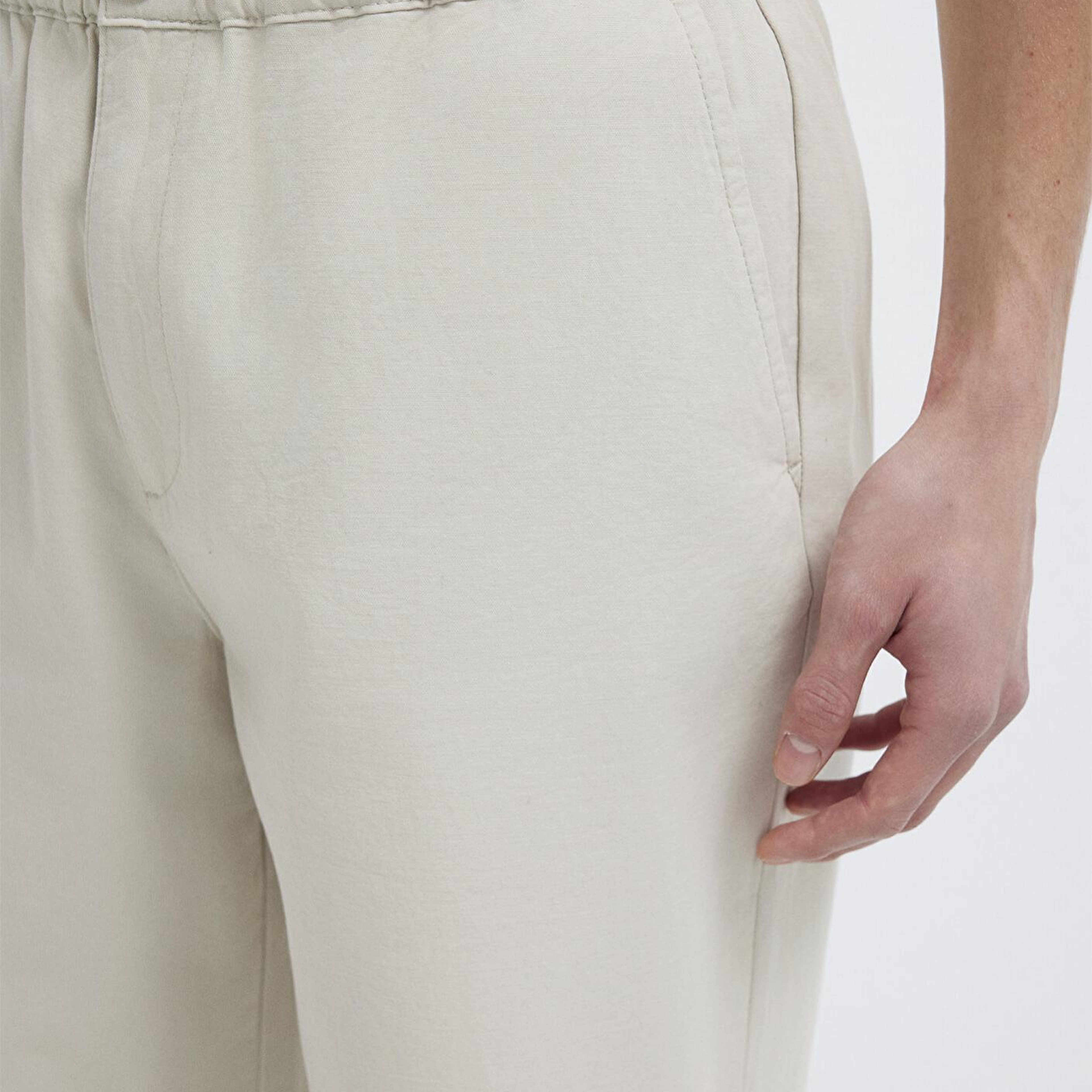 Mavi Beli Lastikli Bej Pantolon 0010610-70144
