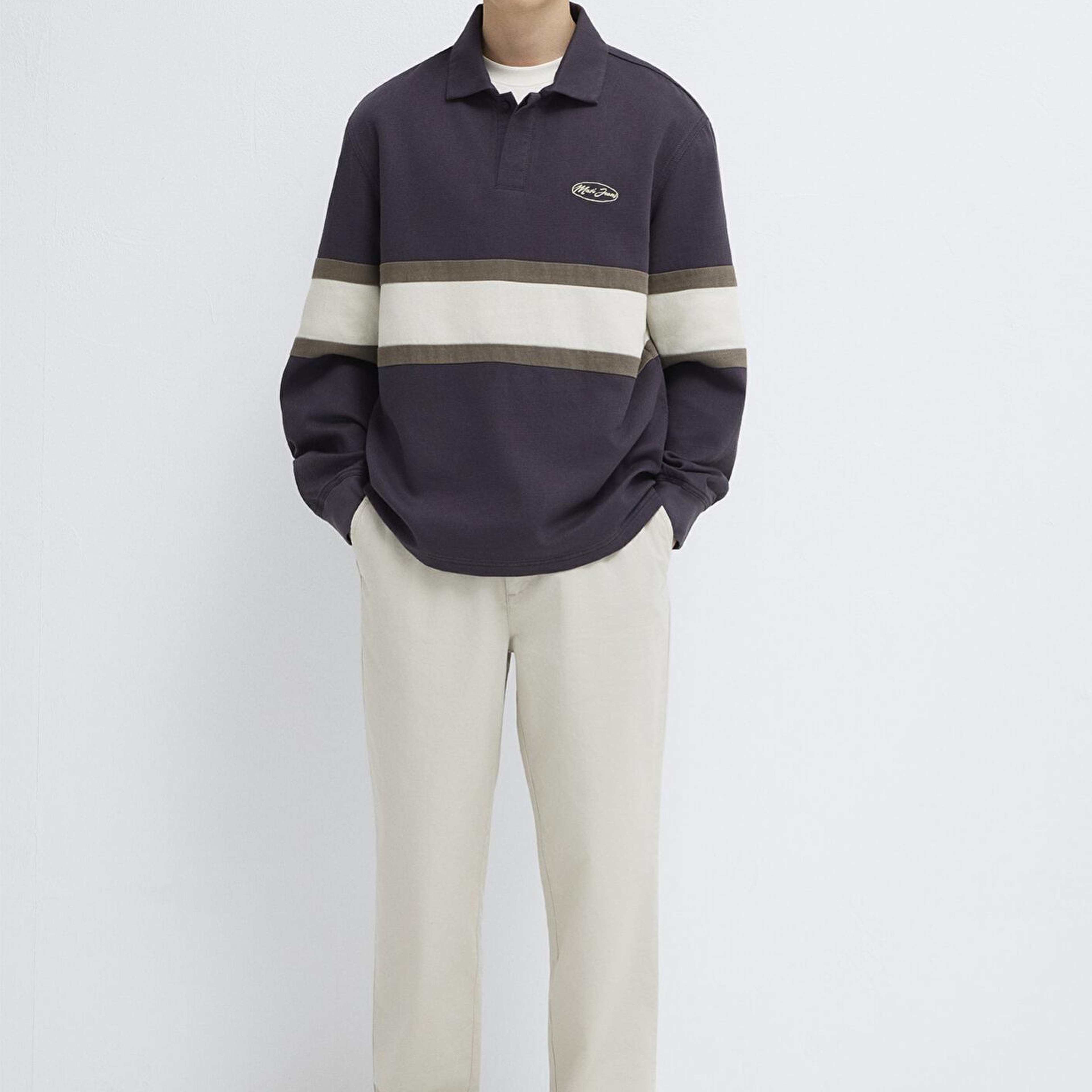 Mavi Beli Lastikli Bej Pantolon 0010610-70144