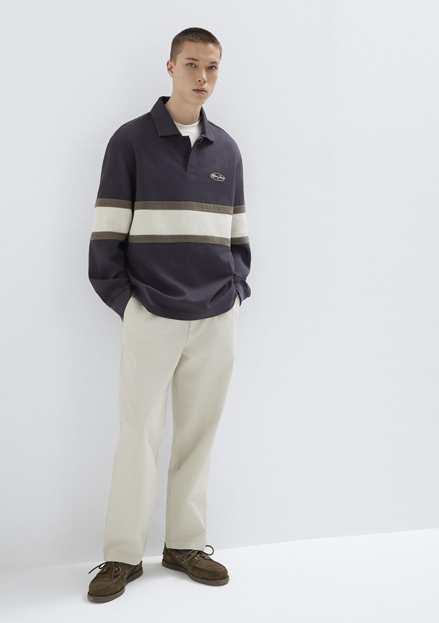 Mavi Beli Lastikli Bej Pantolon 0010610-70144