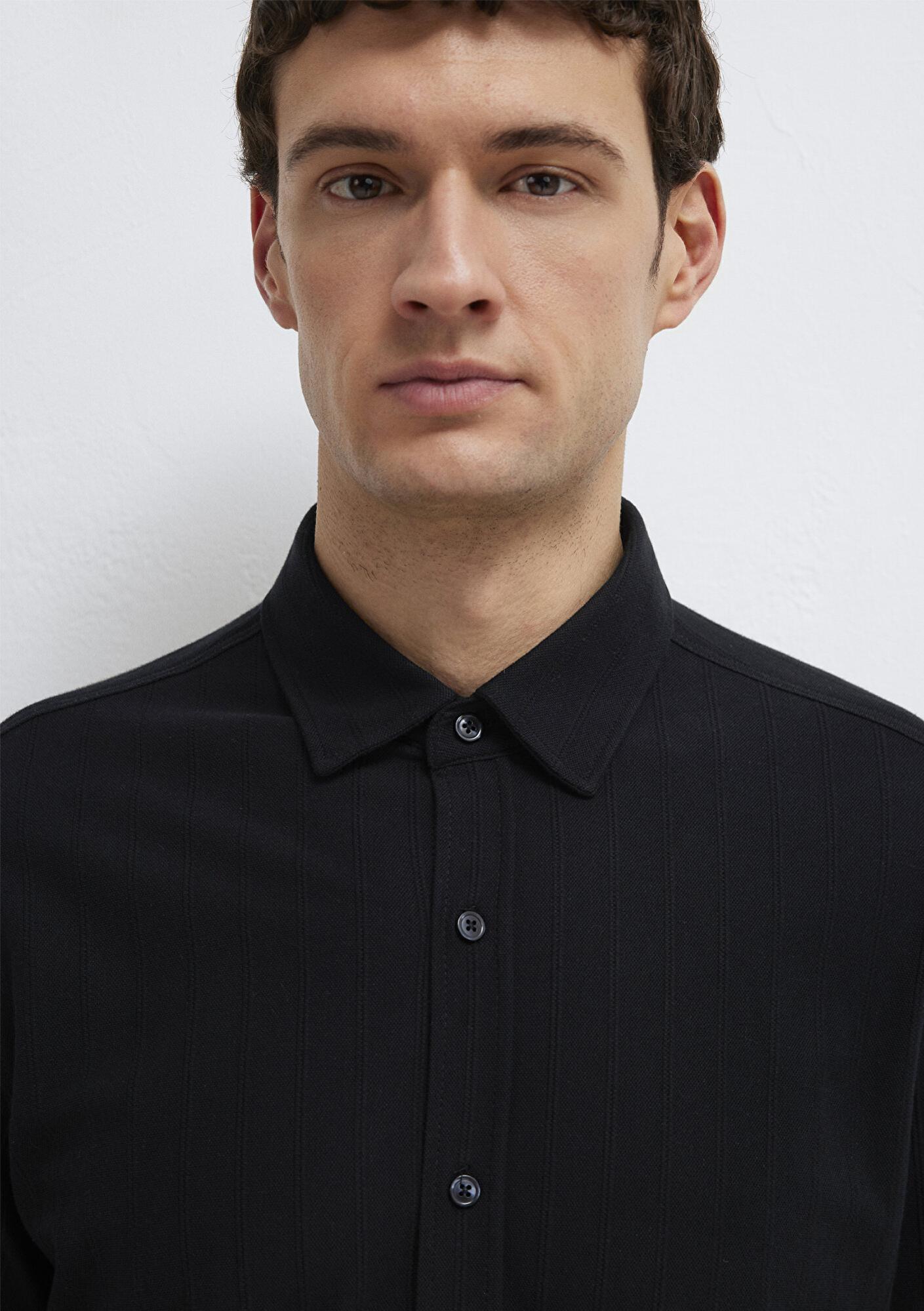 Mavi Siyah Gömlek Regular Fit / Normal Kesim 0212062-900