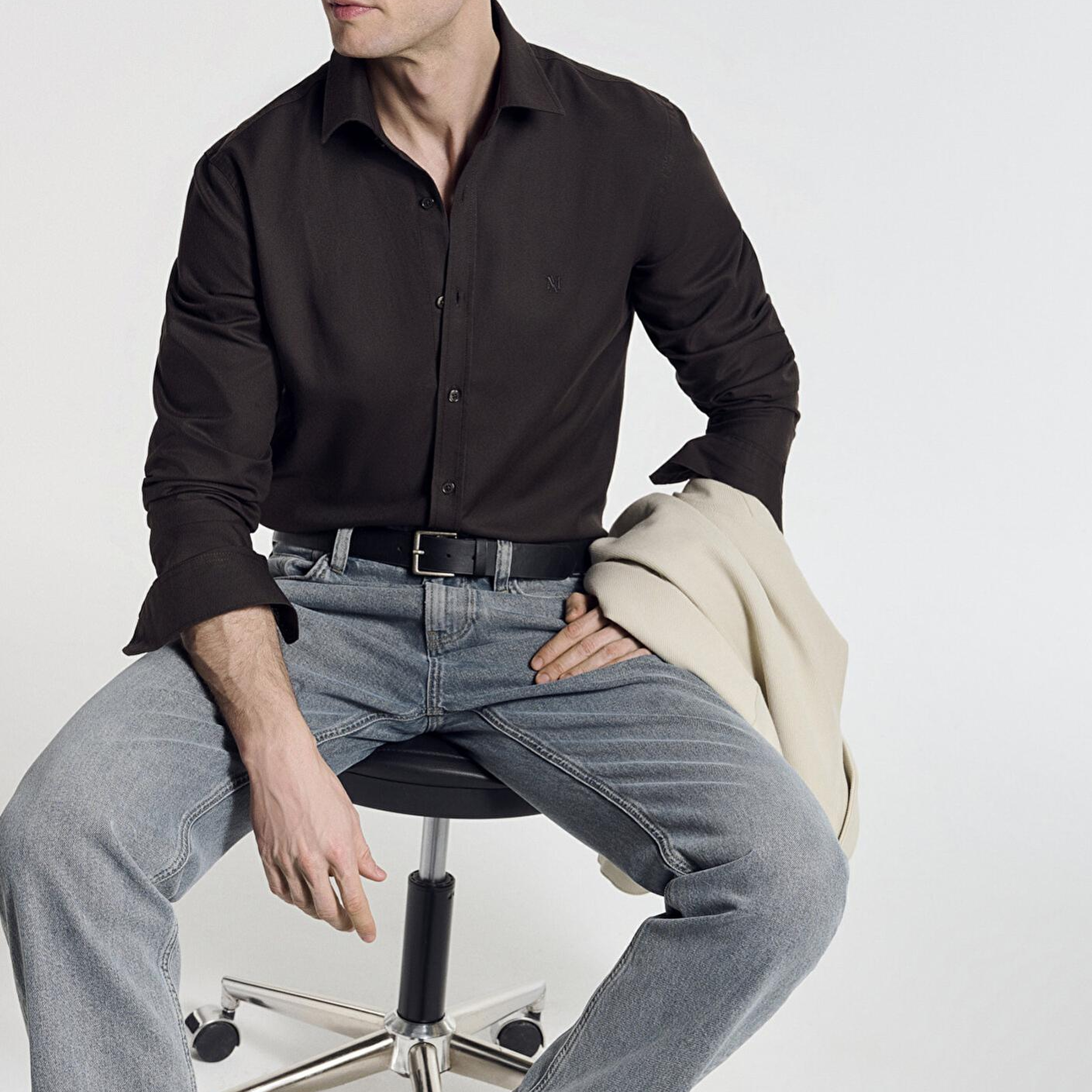 Mavi Kahverengi Gömlek Regular Fit / Normal Kesim 0212063-70219