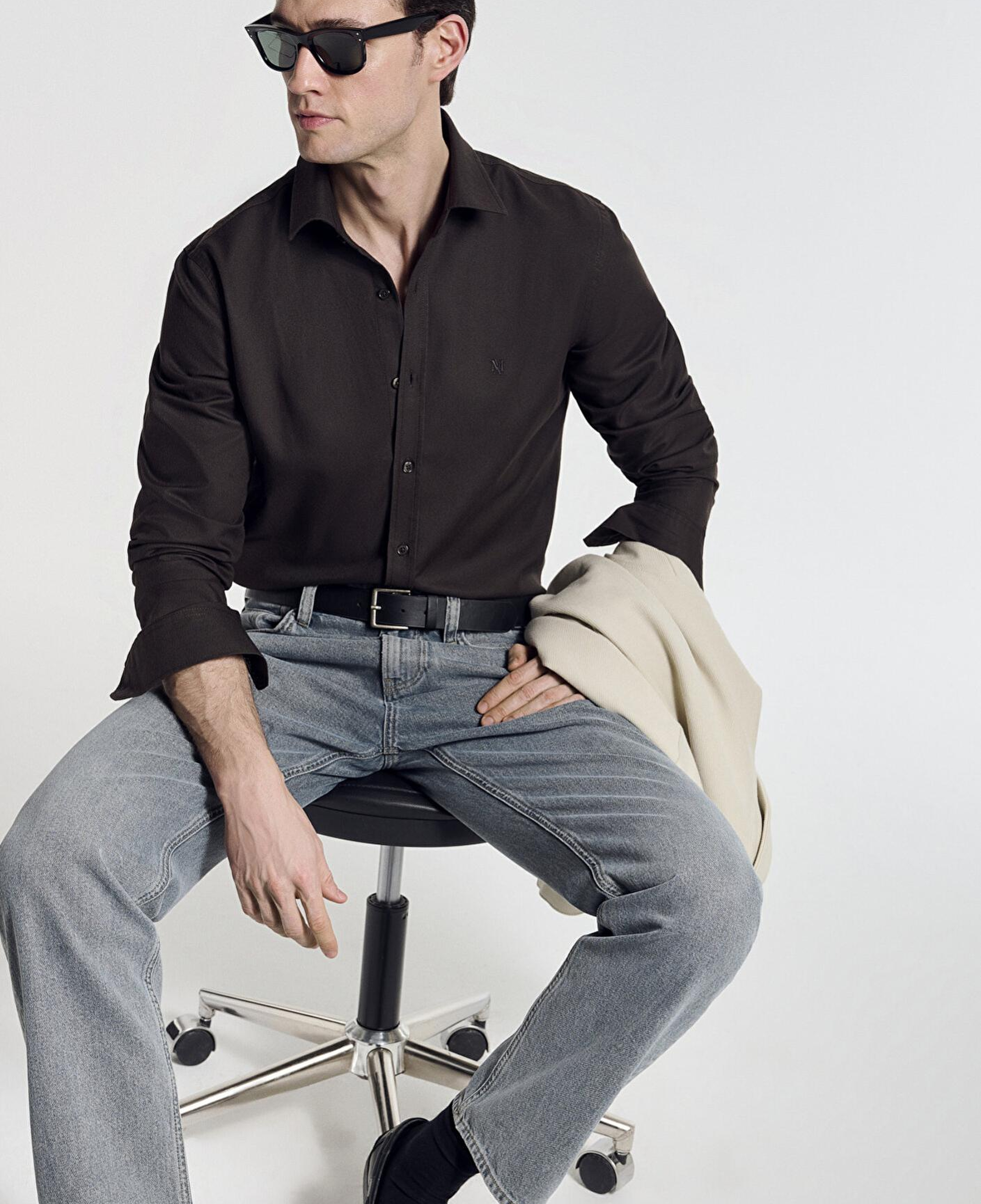 Mavi Kahverengi Gömlek Regular Fit / Normal Kesim 0212063-70219