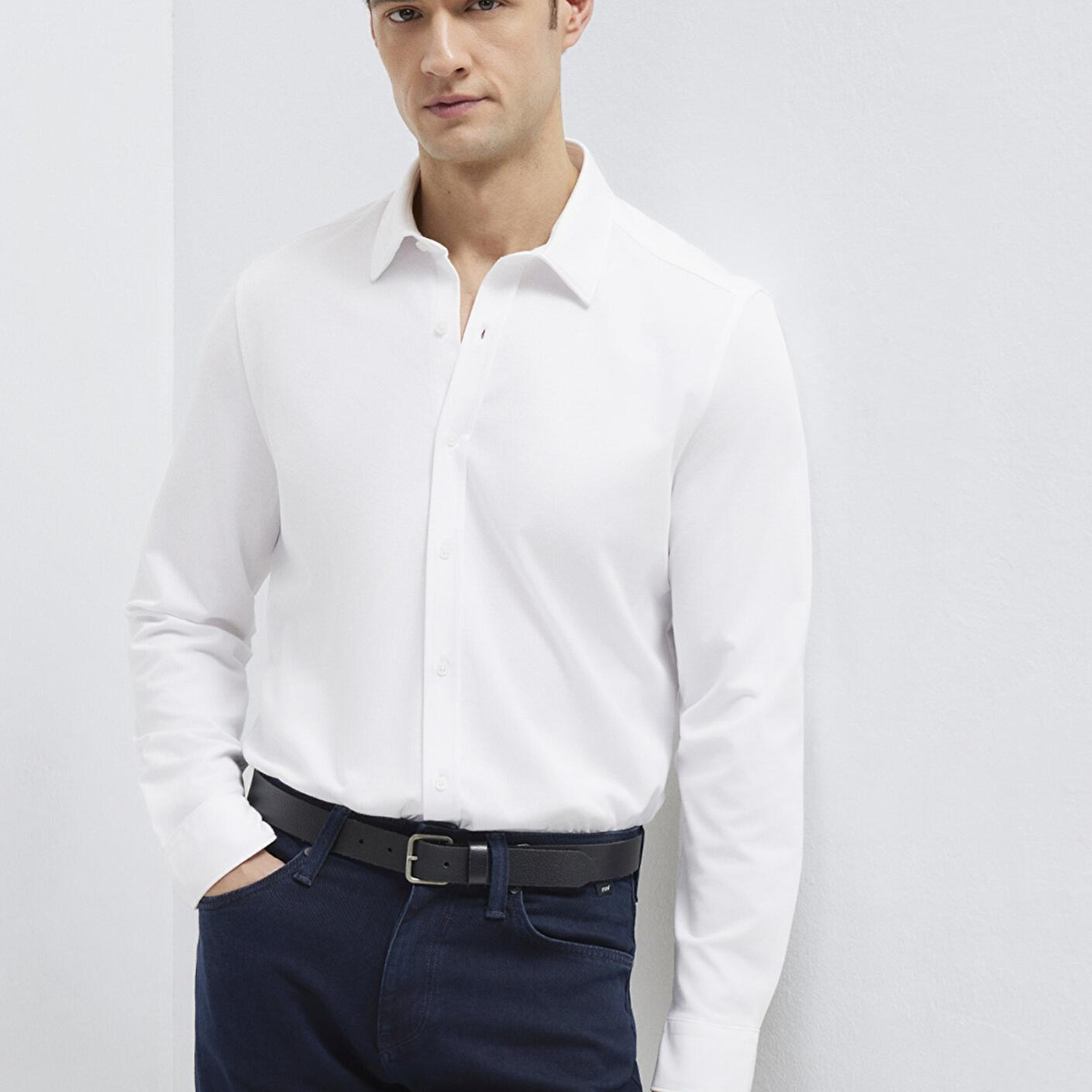 Mavi Hafif ve Esnek Beyaz Travel Gömlek Regular Fit / Normal Kesim 0212058-620