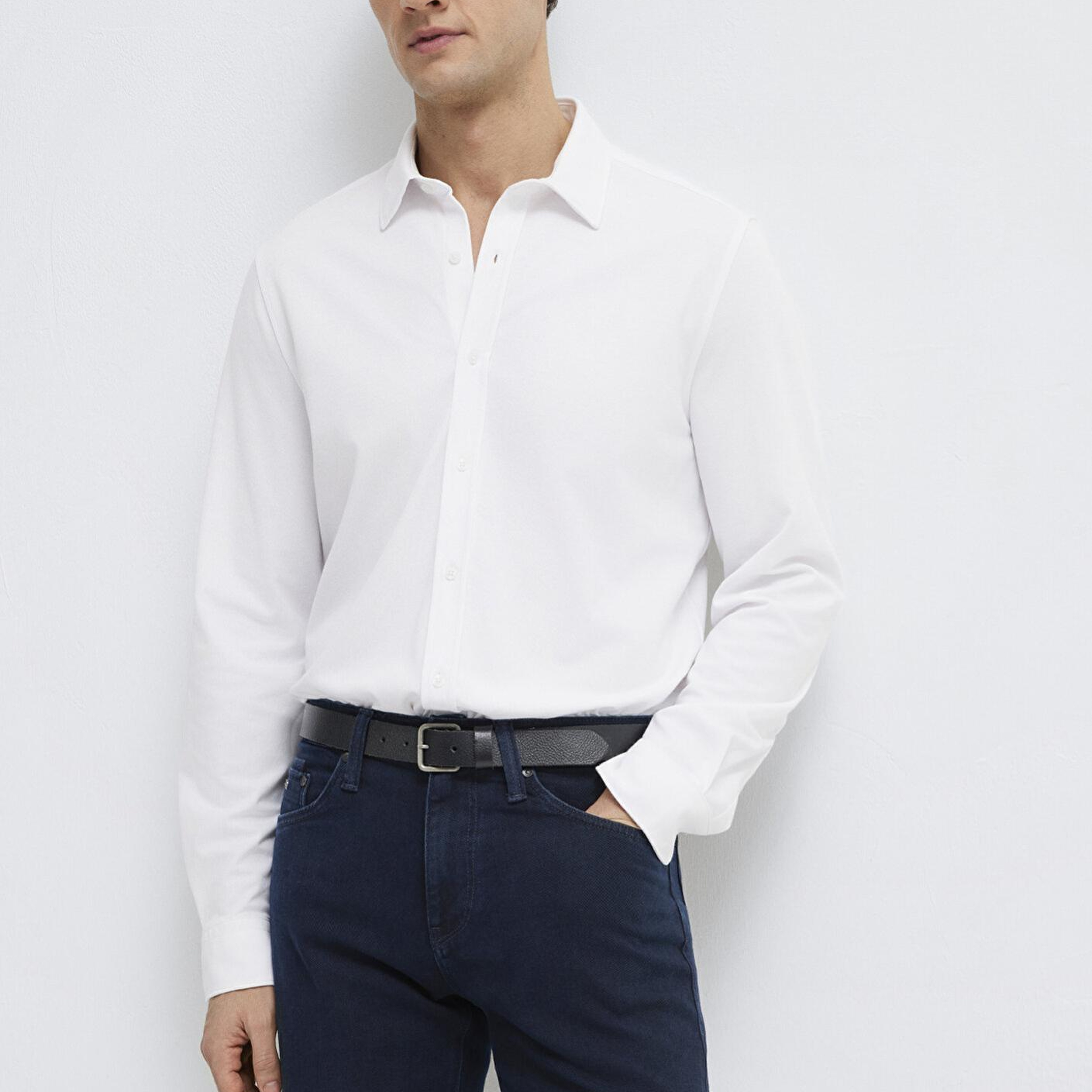 Mavi Hafif ve Esnek Beyaz Travel Gömlek Regular Fit / Normal Kesim 0212058-620