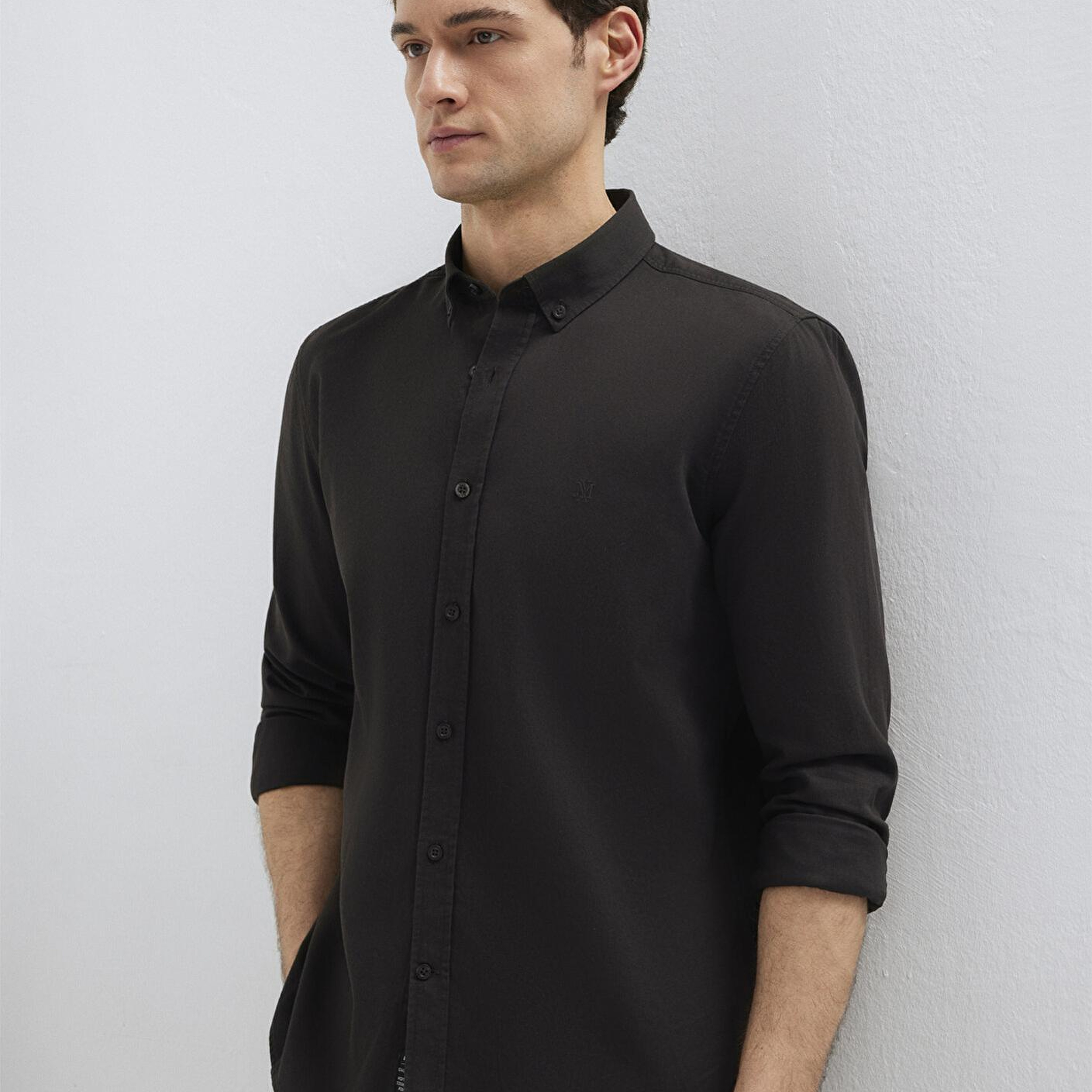 Mavi M Logo Nakışlı Kahverengi Gömlek Slim Fit / Dar Kesim 0211192-90892