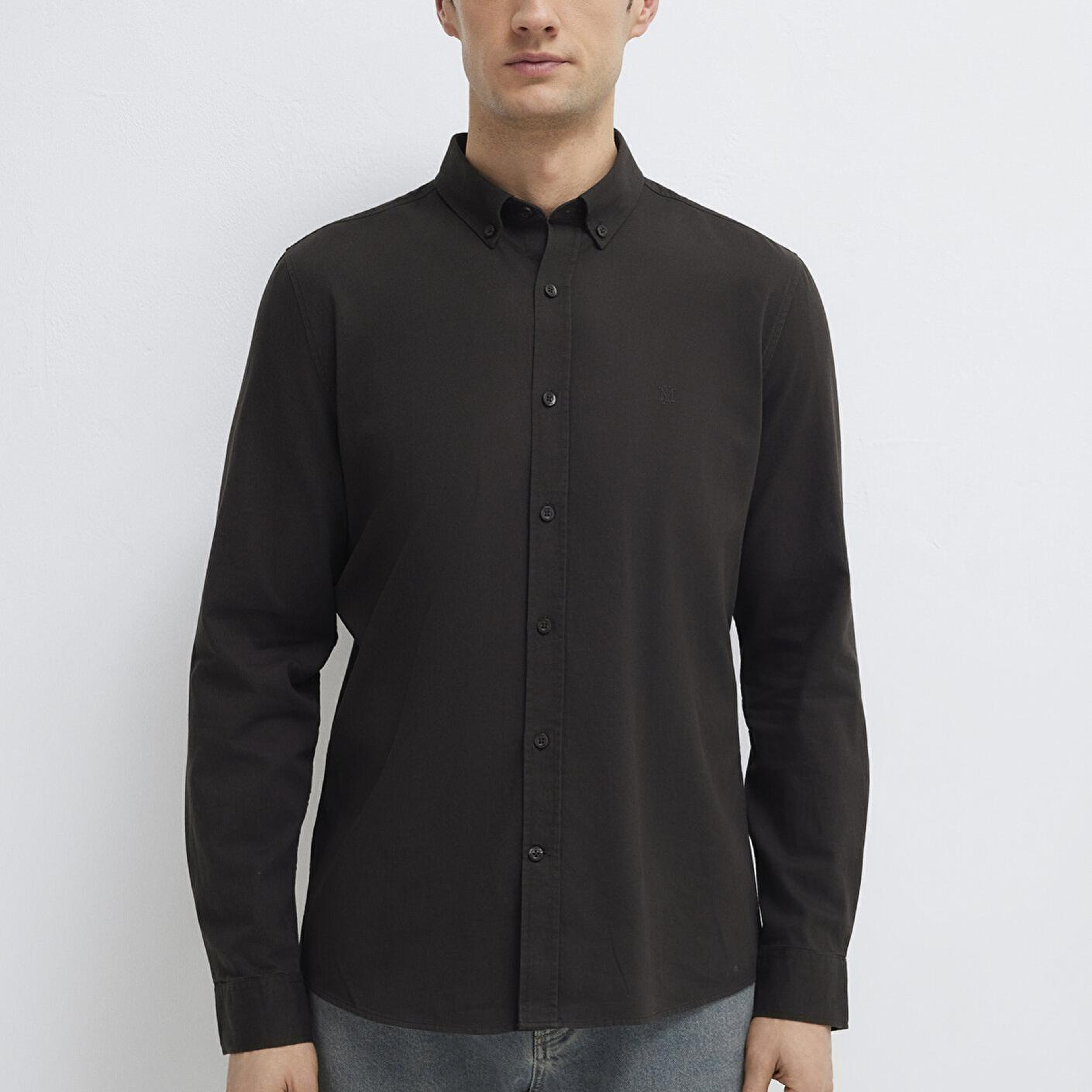 Mavi M Logo Nakışlı Kahverengi Gömlek Slim Fit / Dar Kesim 0211192-90892