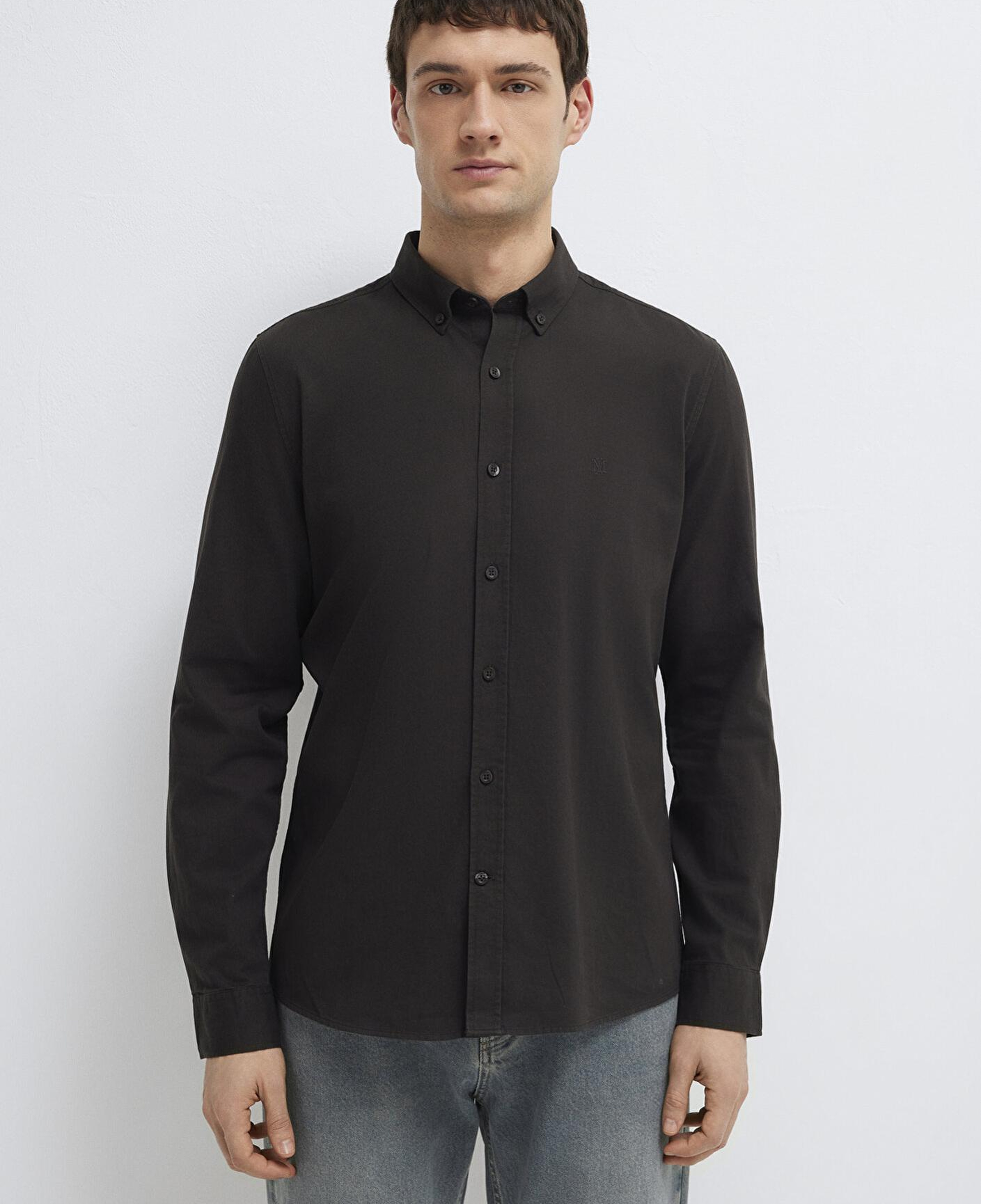 Mavi M Logo Nakışlı Kahverengi Gömlek Slim Fit / Dar Kesim 0211192-90892