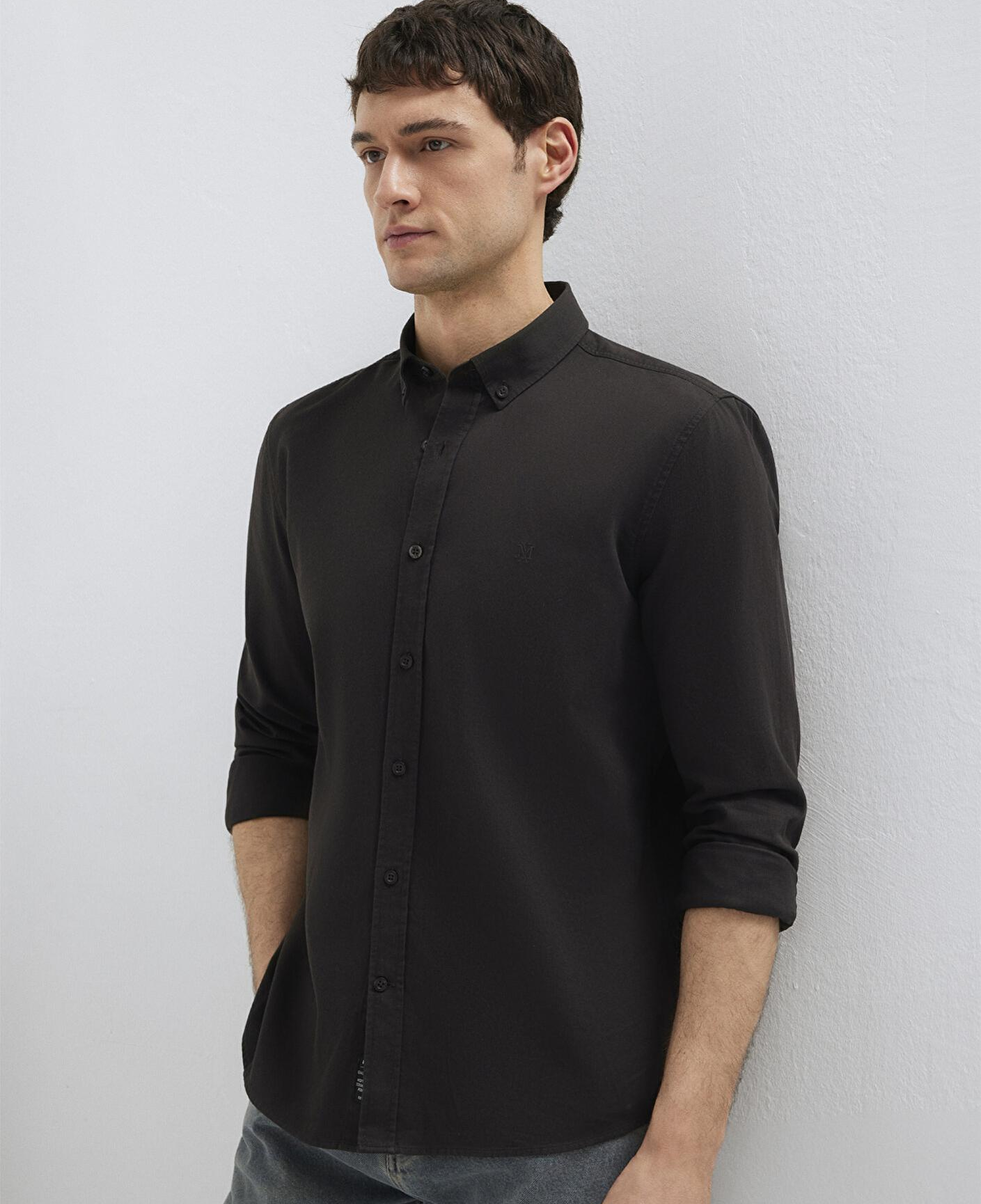 Mavi M Logo Nakışlı Kahverengi Gömlek Slim Fit / Dar Kesim 0211192-90892