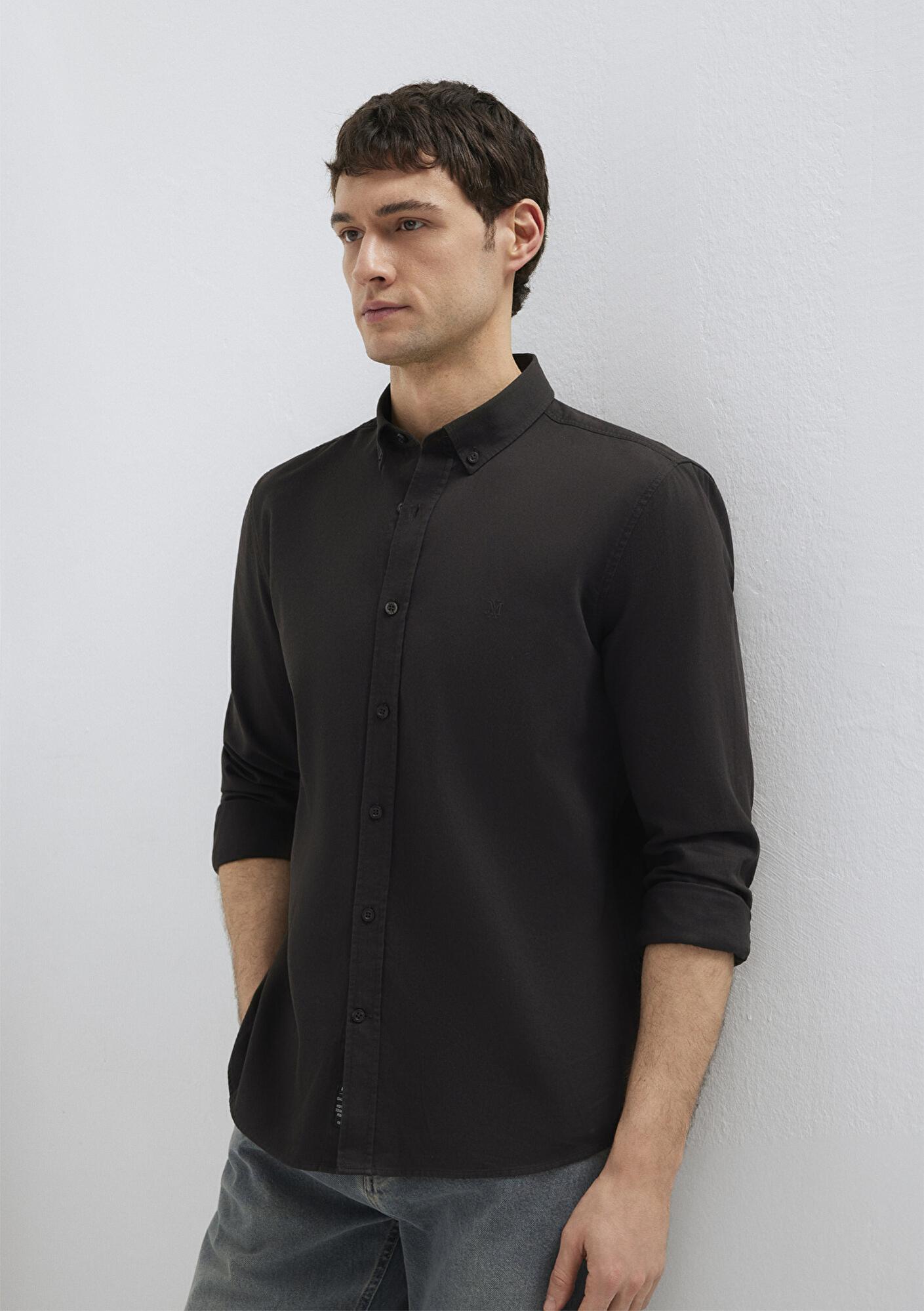 Mavi M Logo Nakışlı Kahverengi Gömlek Slim Fit / Dar Kesim 0211192-90892