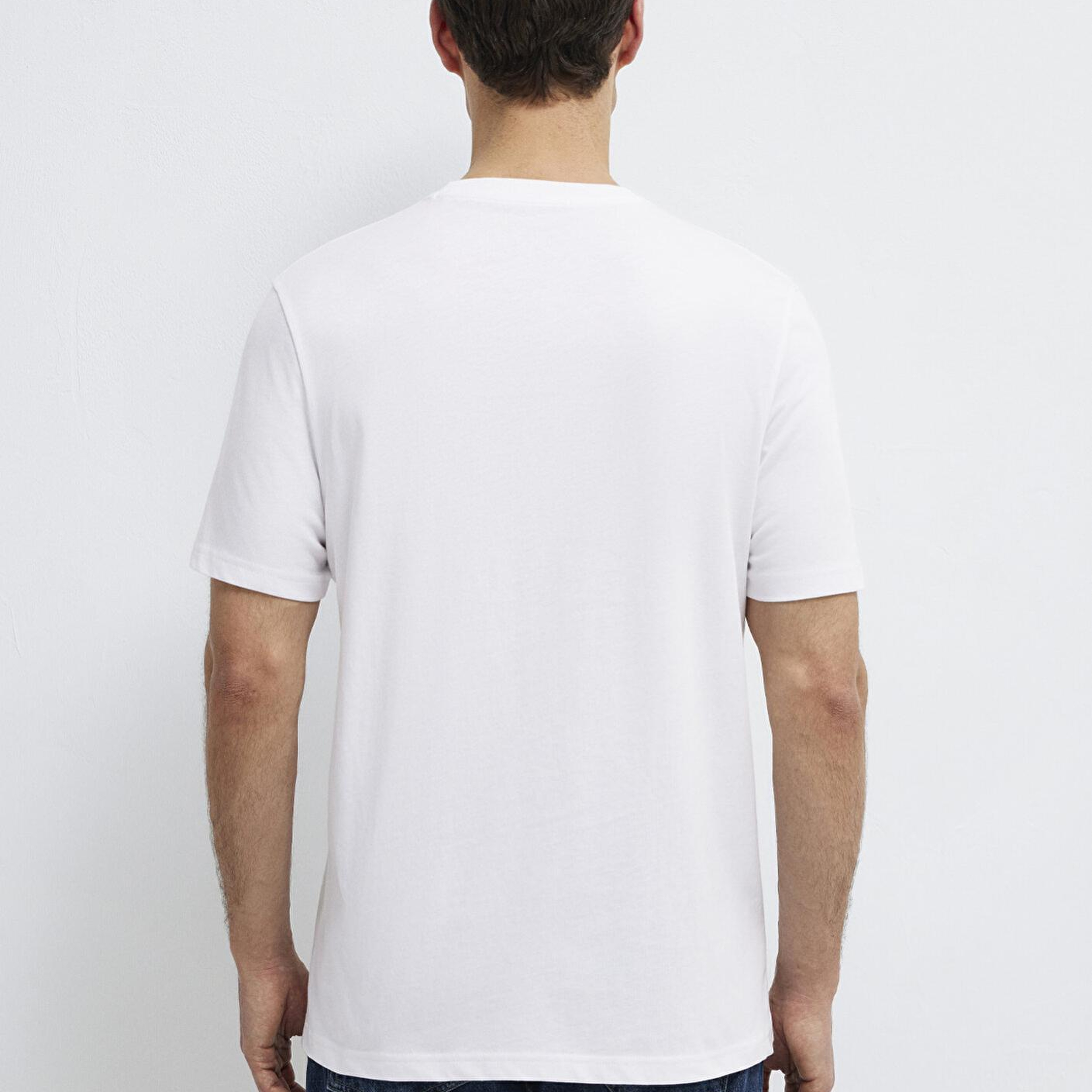 Mavi Beyaz Basic Tişört Regular Fit / Normal Kesim 0613477-620