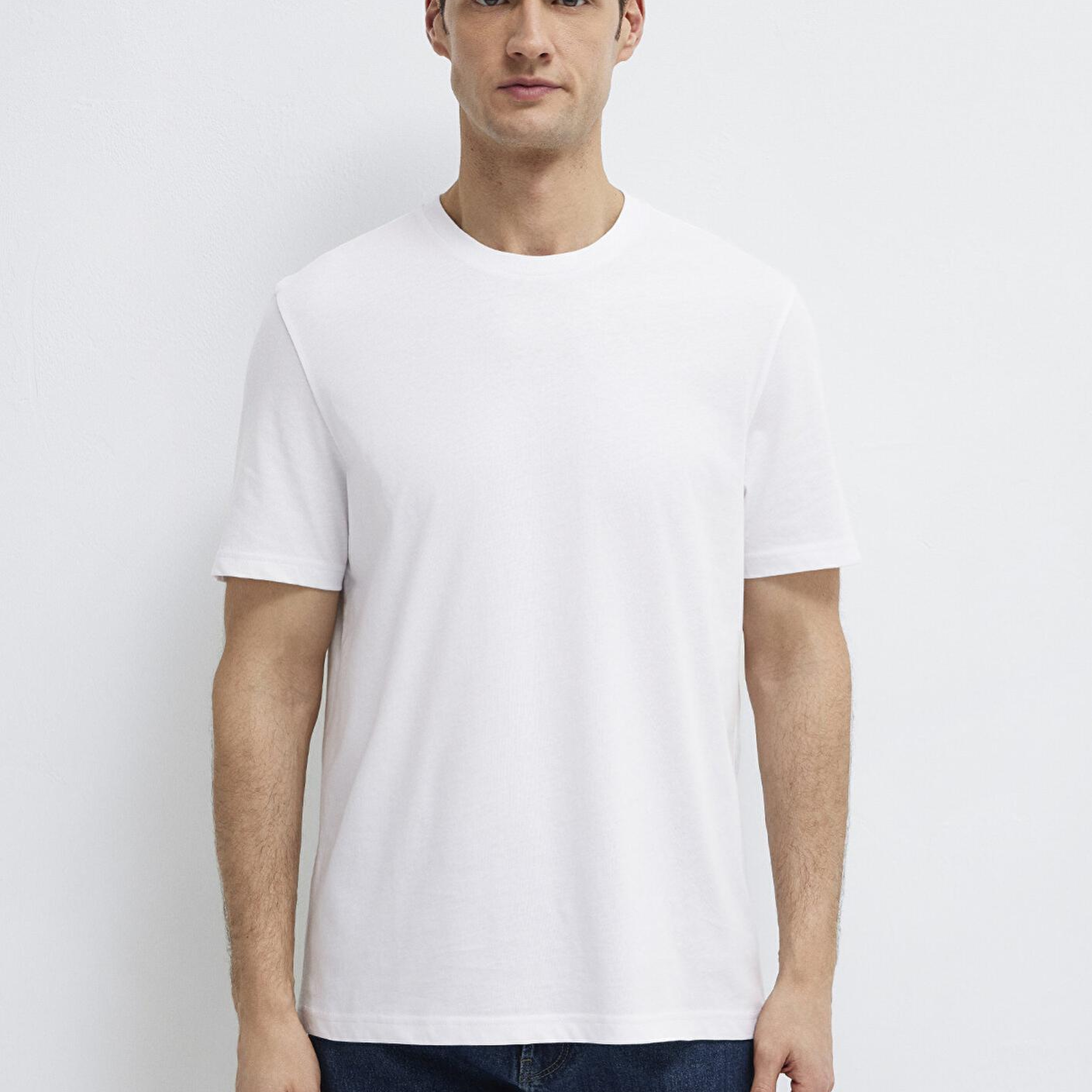 Mavi Beyaz Basic Tişört Regular Fit / Normal Kesim 0613477-620