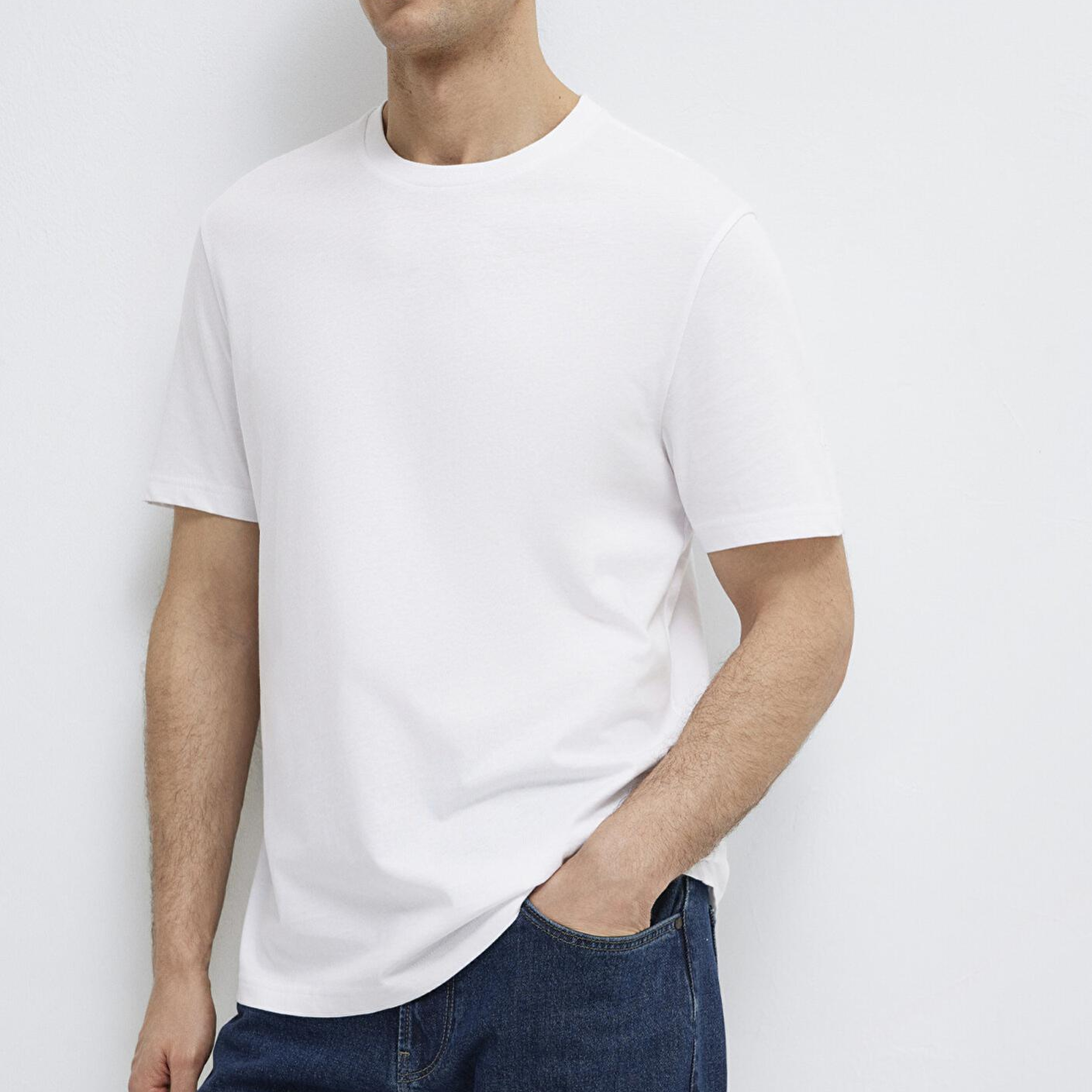 Mavi Beyaz Basic Tişört Regular Fit / Normal Kesim 0613477-620