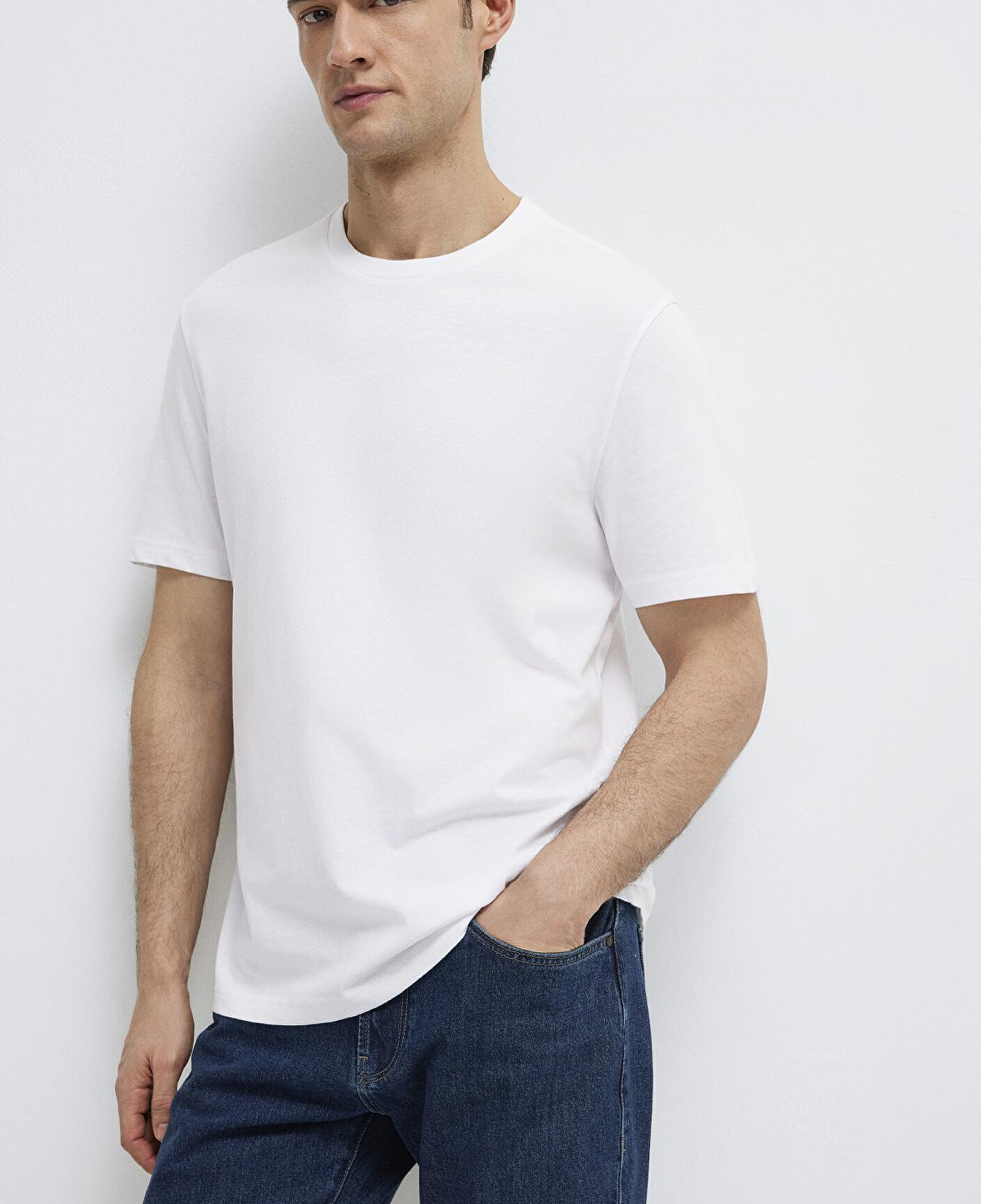 Mavi Beyaz Basic Tişört Regular Fit / Normal Kesim 0613477-620