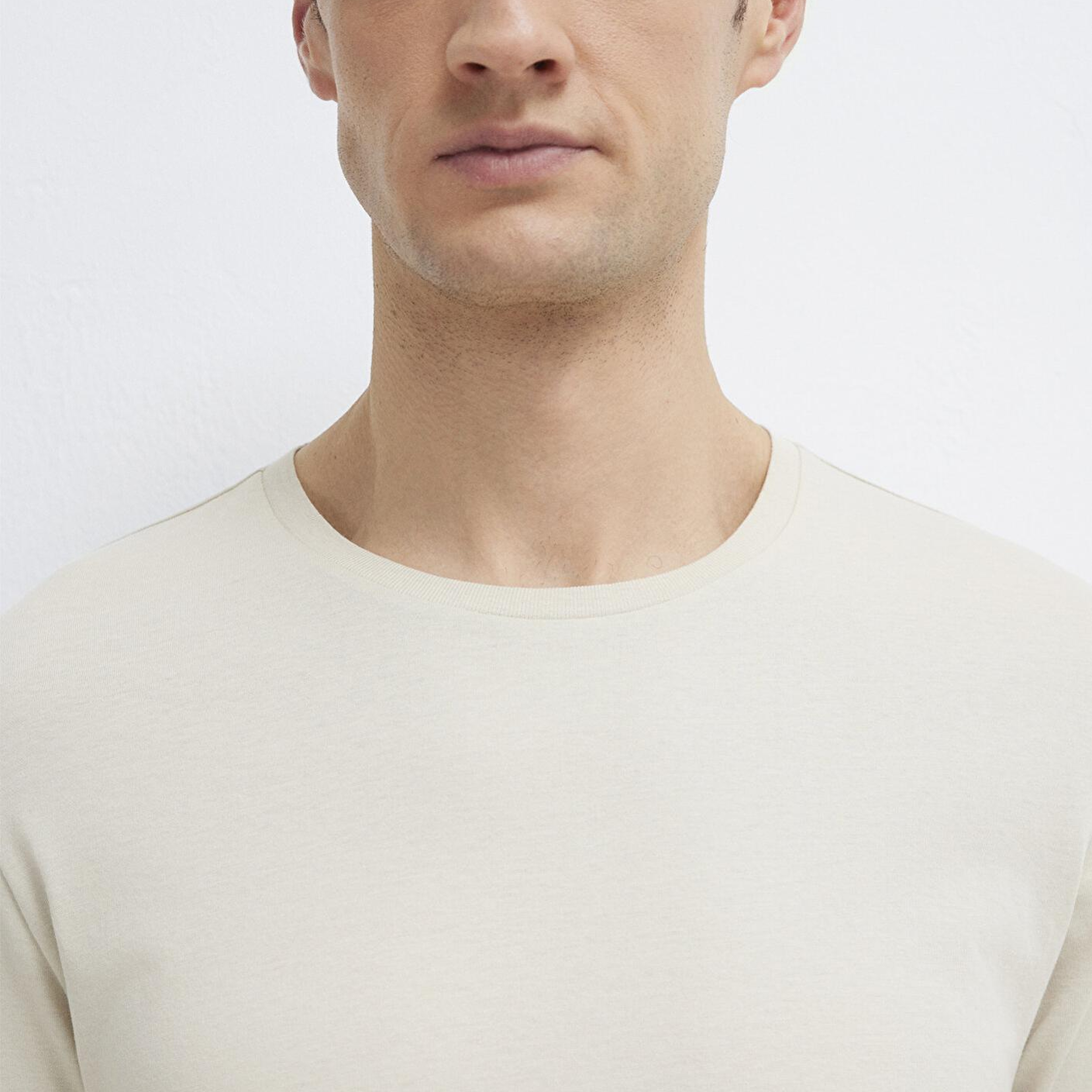 Mavi Bej Basic Tişört Slim Fit / Dar Kesim 065574-70144