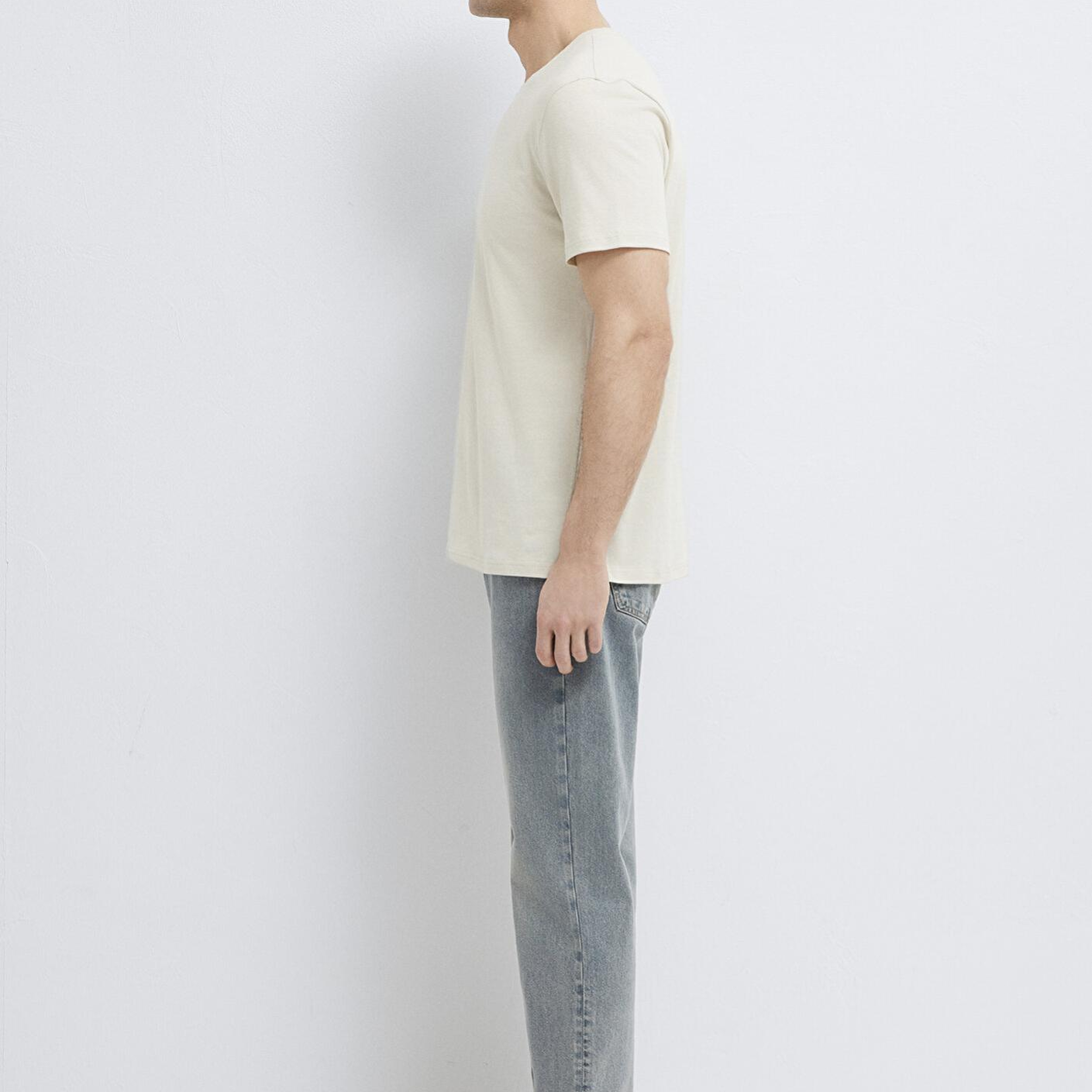 Mavi Bej Basic Tişört Slim Fit / Dar Kesim 065574-70144