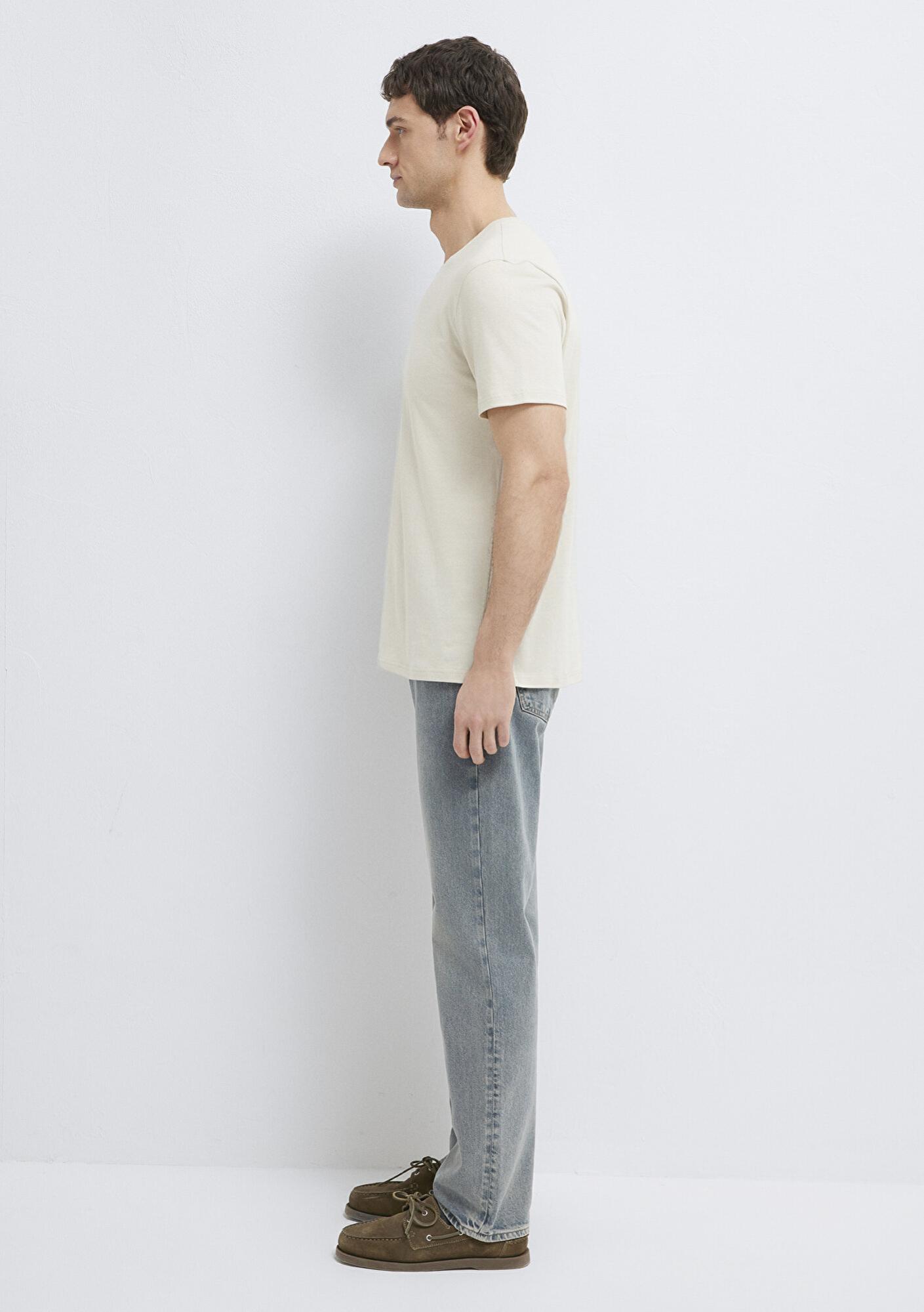 Mavi Bej Basic Tişört Slim Fit / Dar Kesim 065574-70144