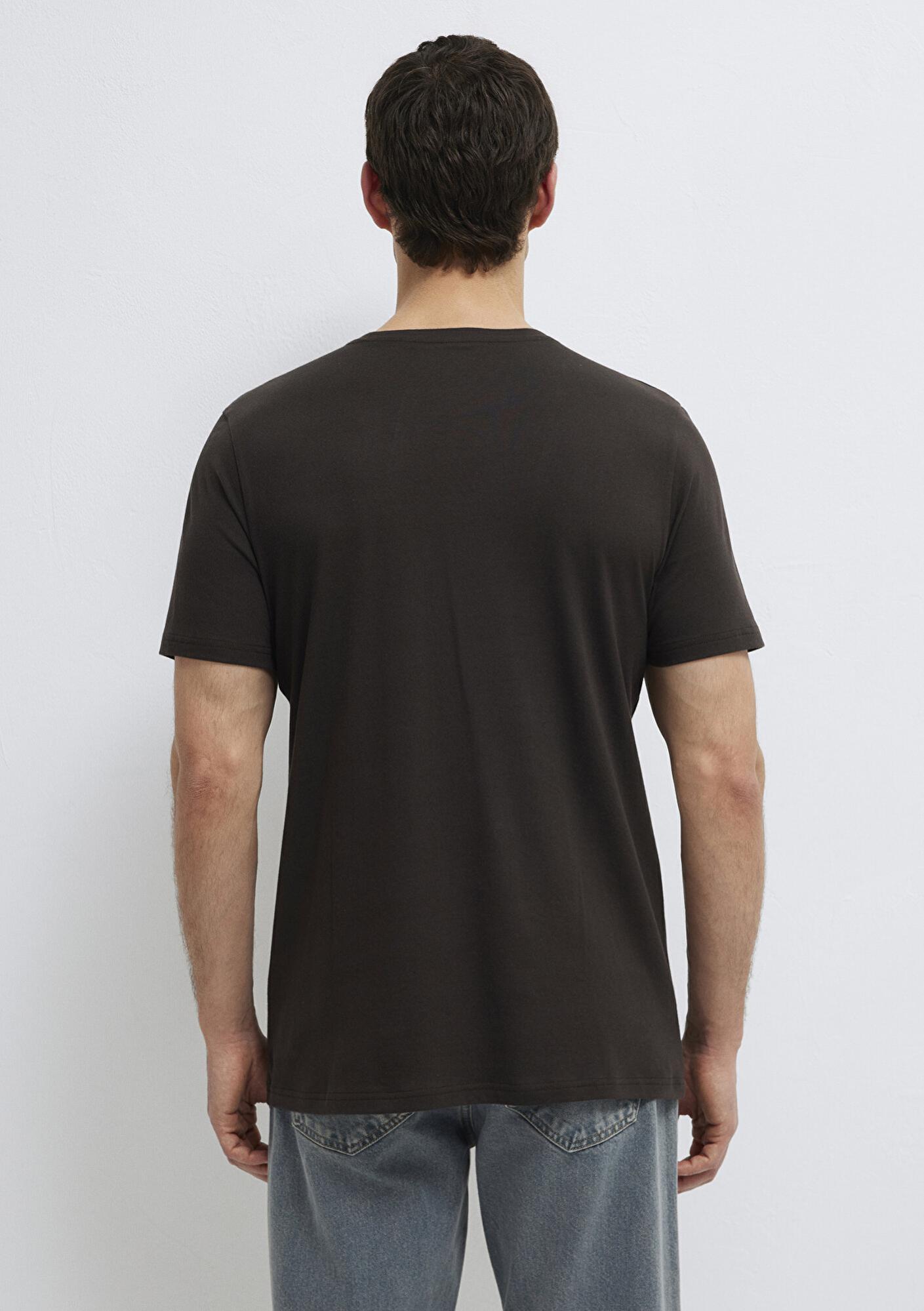 Mavi Kahverengi Basic Tişört Slim Fit / Dar Kesim 065574-70219