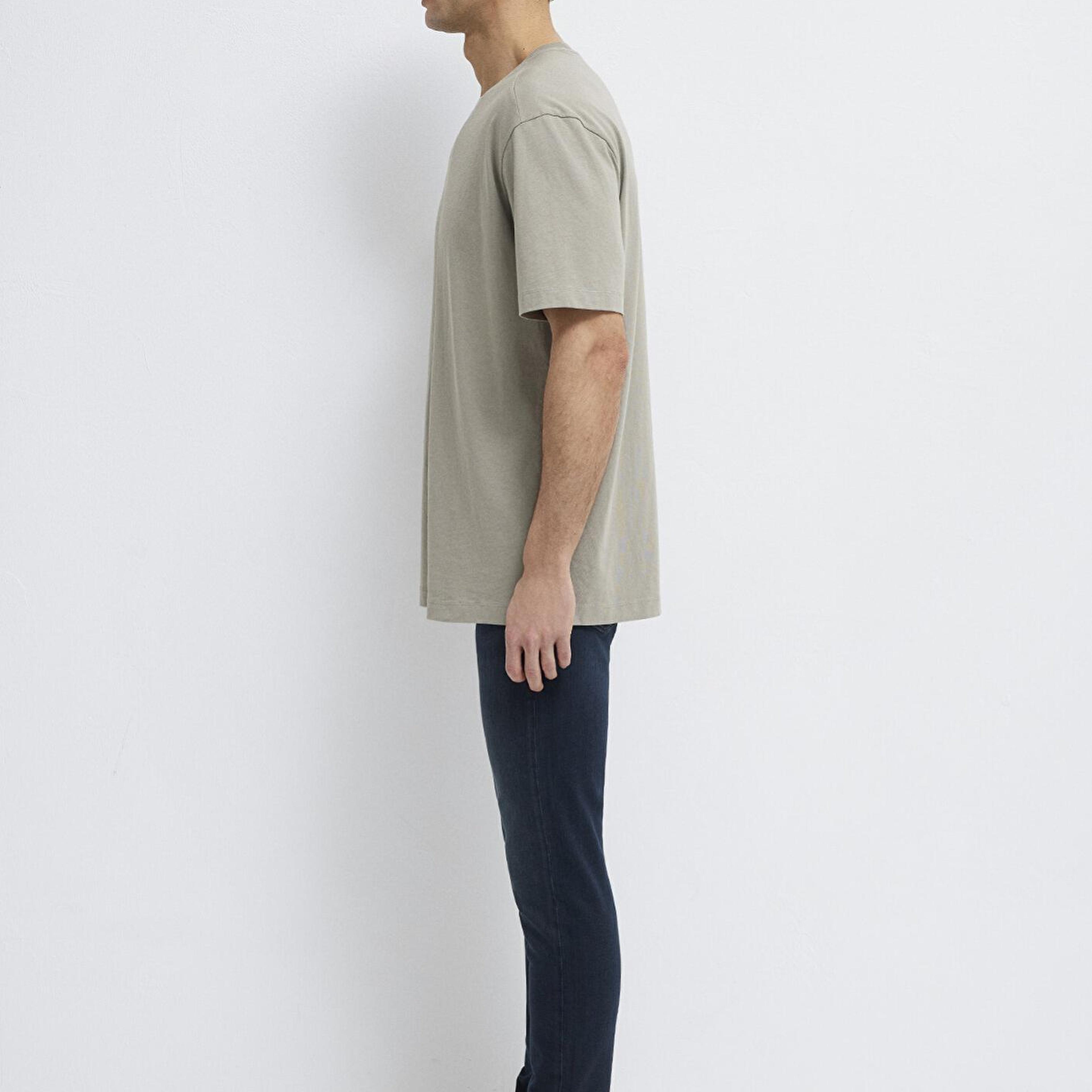 Mavi Gri Basic Tişört Loose Fit / Bol Rahat Kesim 0613466-70352