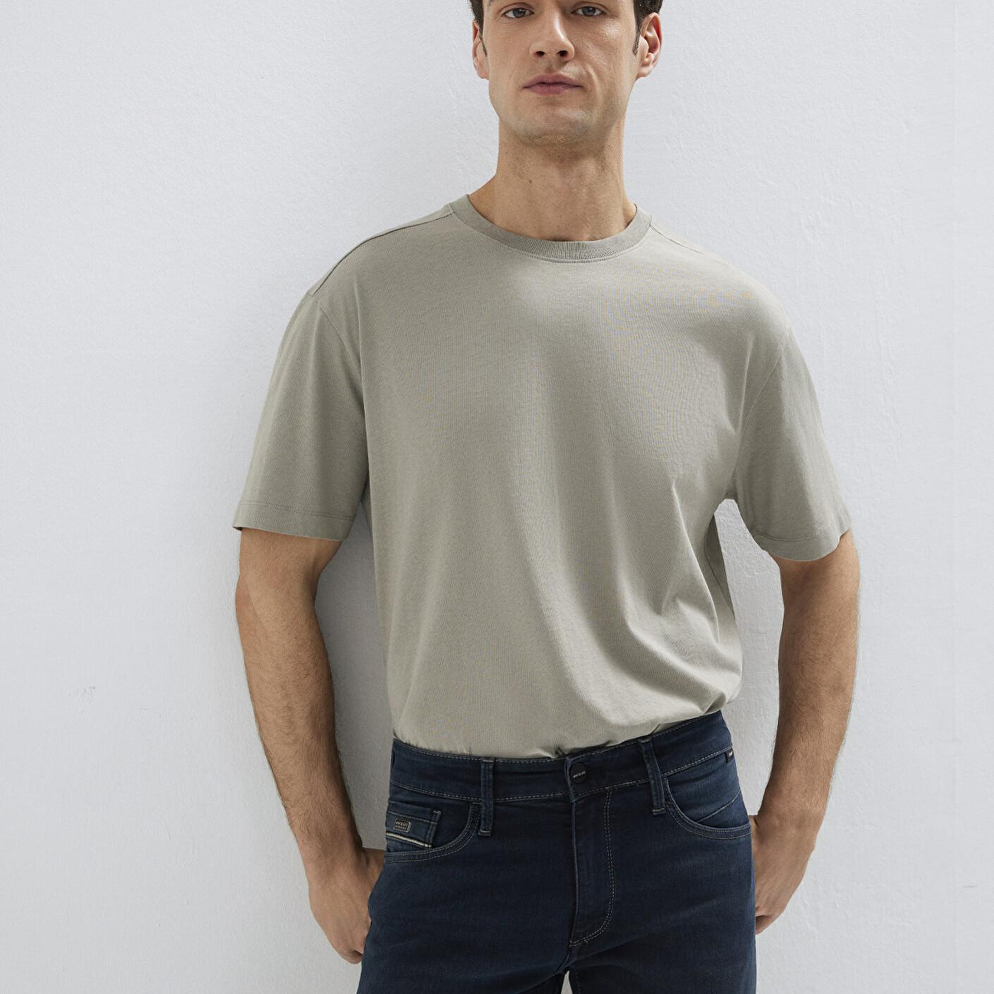 Mavi Gri Basic Tişört Loose Fit / Bol Rahat Kesim 0613466-70352