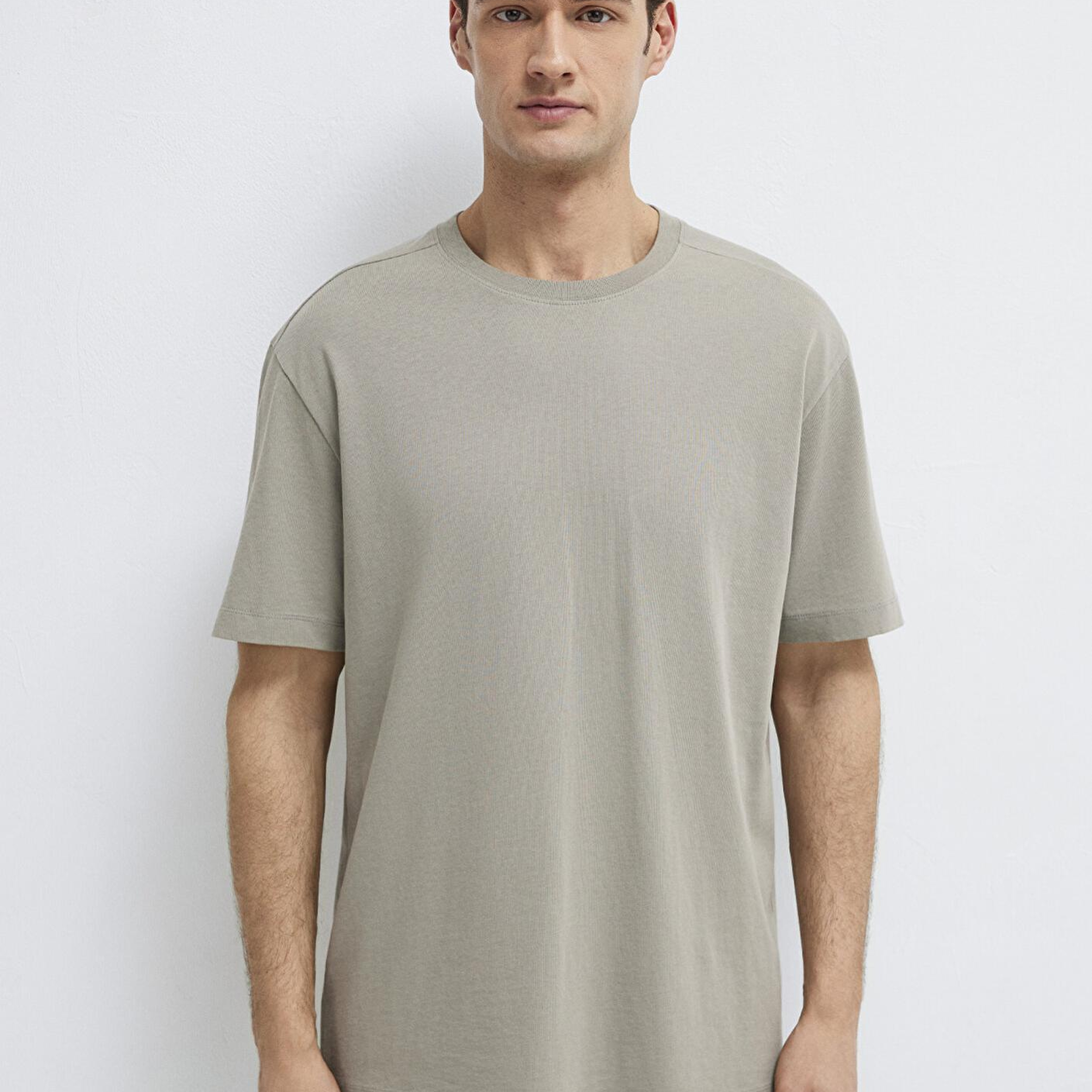 Mavi Gri Basic Tişört Loose Fit / Bol Rahat Kesim 0613466-70352