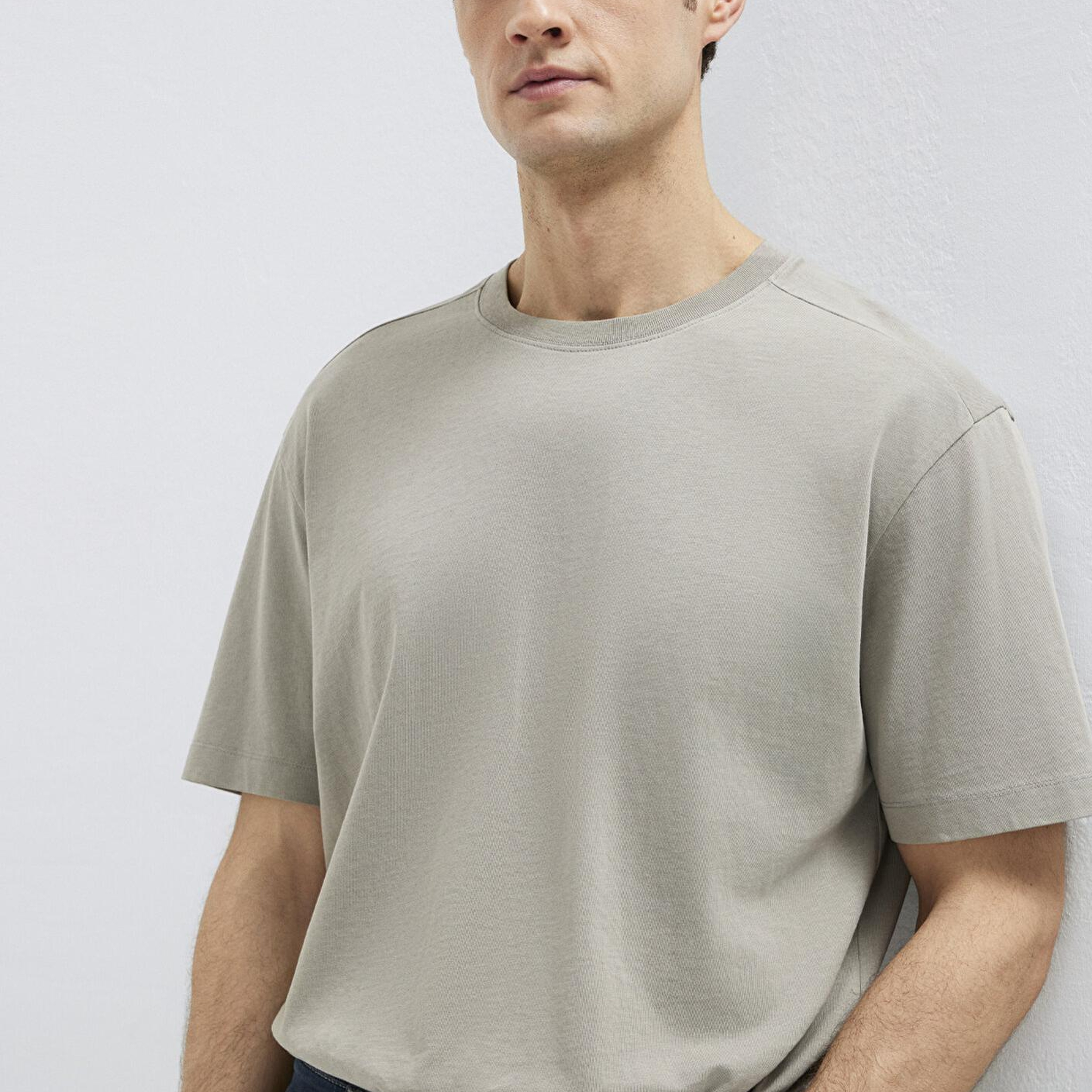 Mavi Gri Basic Tişört Loose Fit / Bol Rahat Kesim 0613466-70352