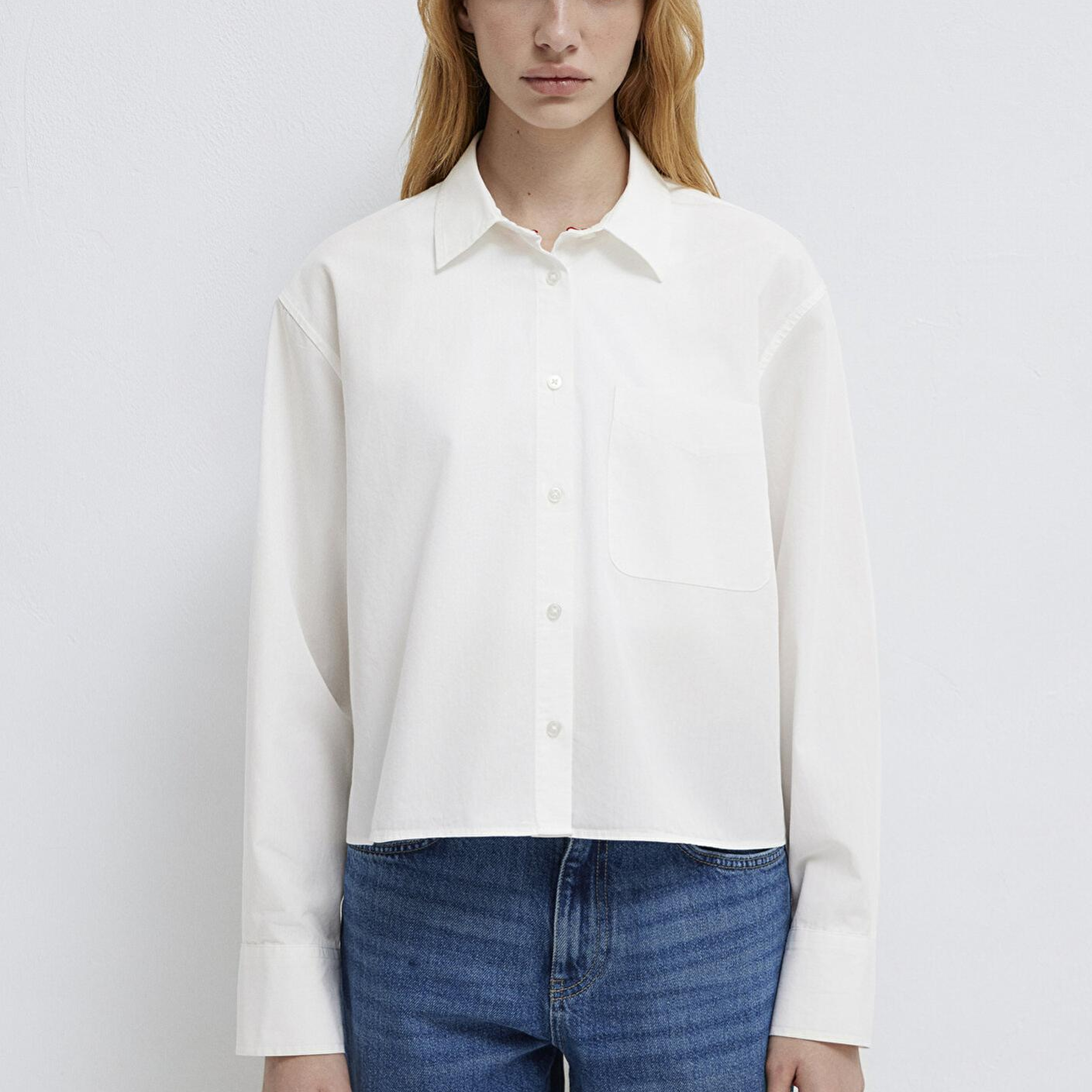 Mavi Ekru Kısa Gömlek Oversize / Geniş Kesim 1211453-70057